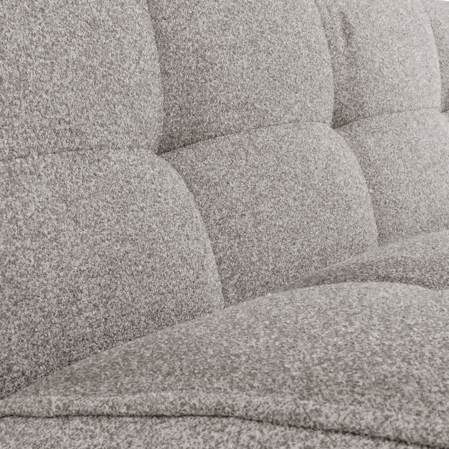 Sofa CLUSTER - modul 3-osobový šedý bouclé