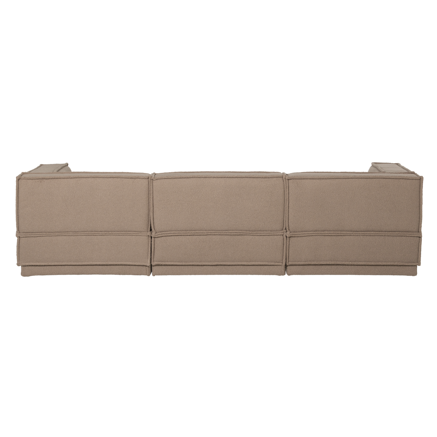 Right-facing Corner Sofa MANU Beige Lambskin
