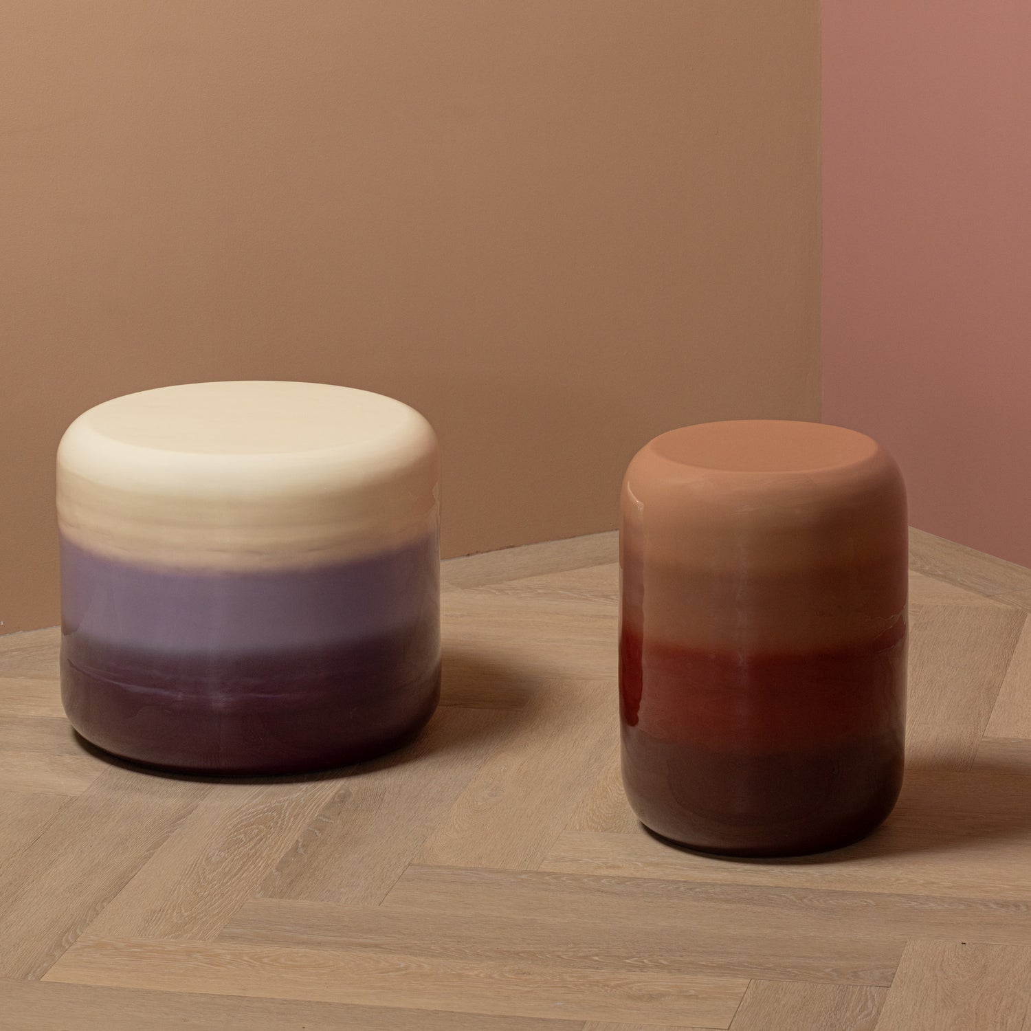 Purple VORO Side Table with Cream