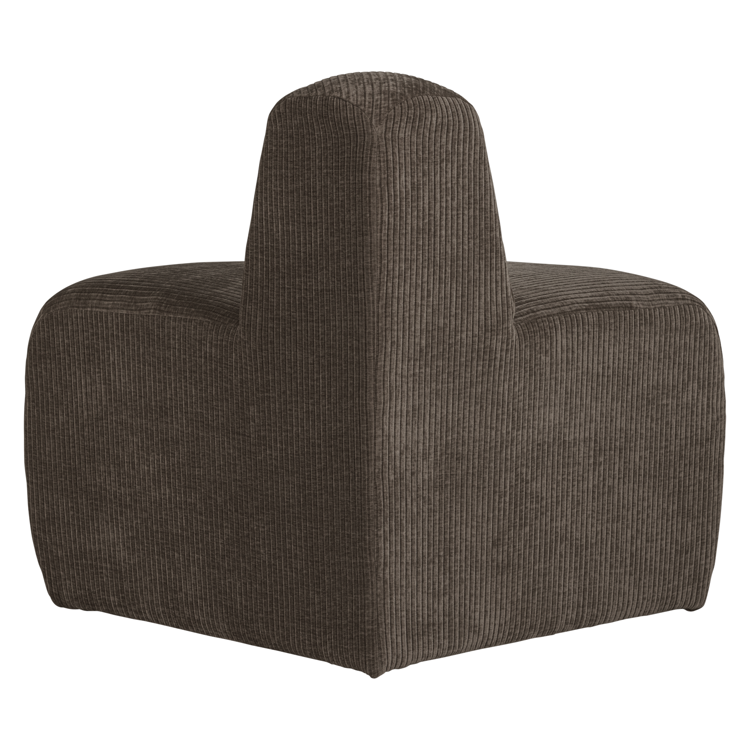 MOJO BENCH Modular Sofa - Rounded Corner Element in Brown Corduroy