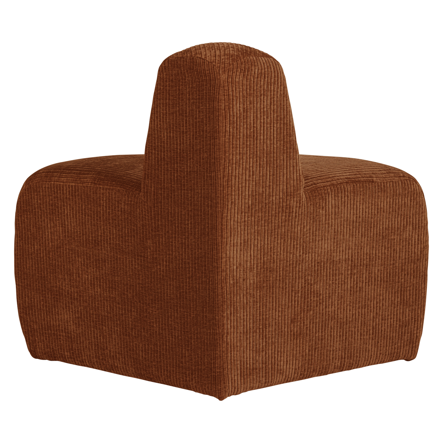 MOJO Modular Sofa - Rounded Corner Element in Brick Brown Corduroy