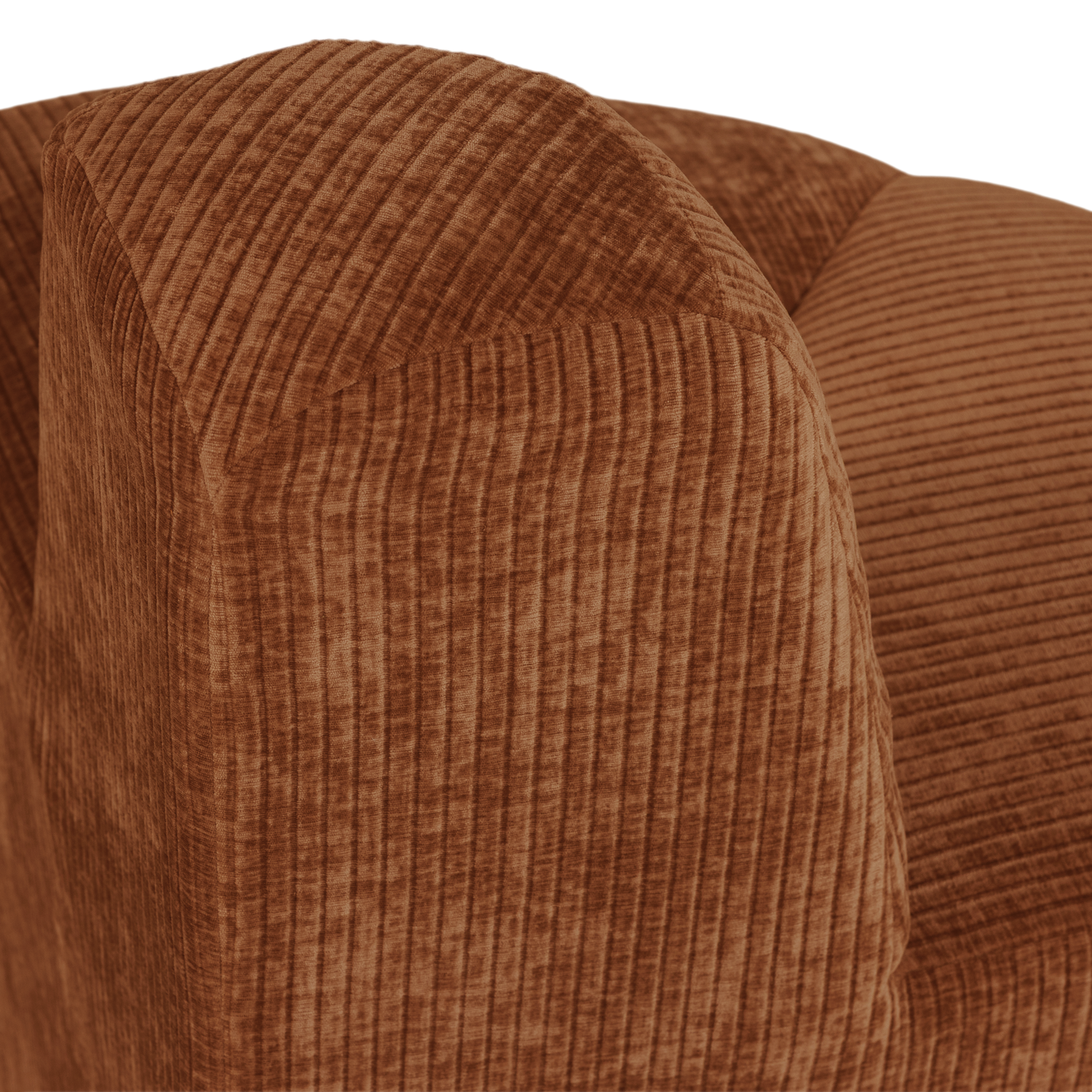 MOJO Modular Sofa - Rounded Corner Element in Brick Brown Corduroy