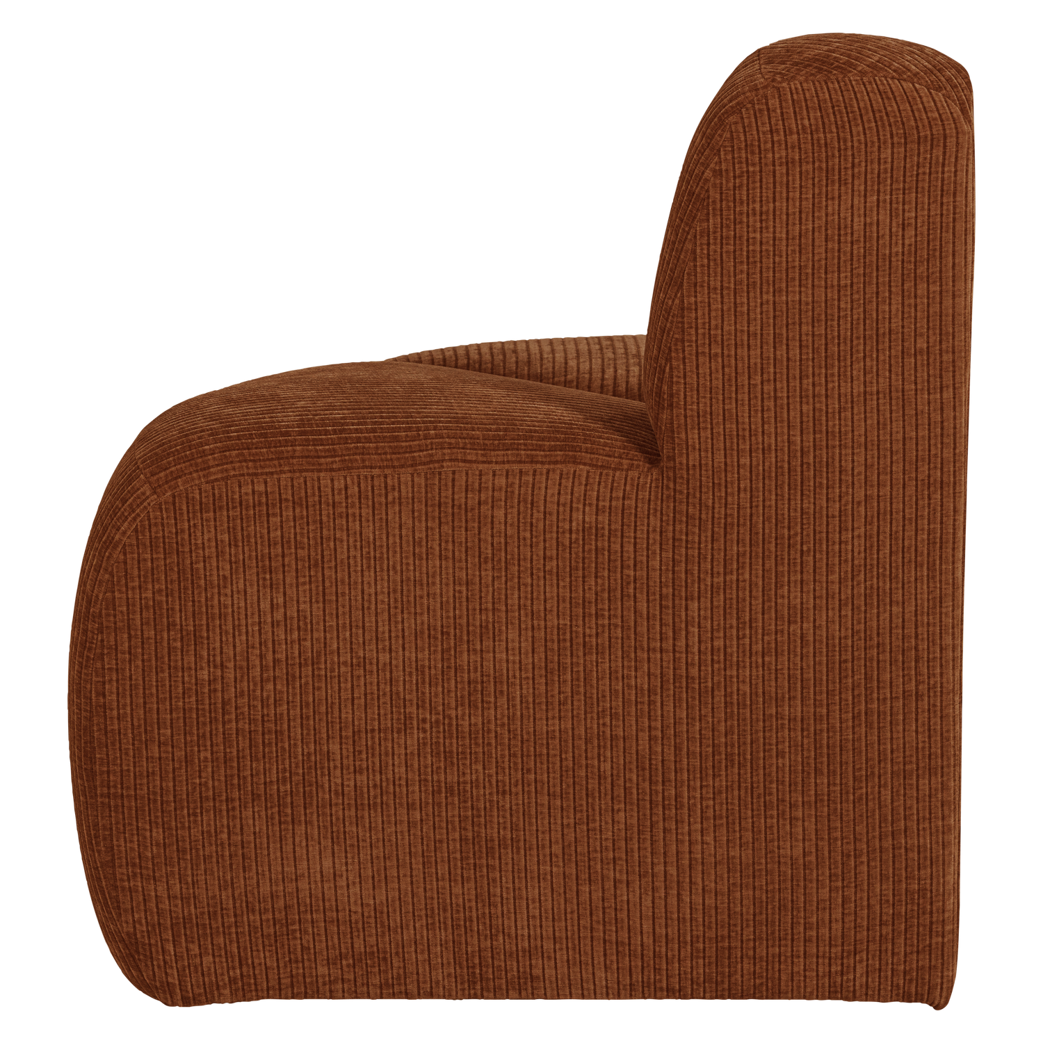 MOJO Modular Sofa - Rounded Corner Element in Brick Brown Corduroy