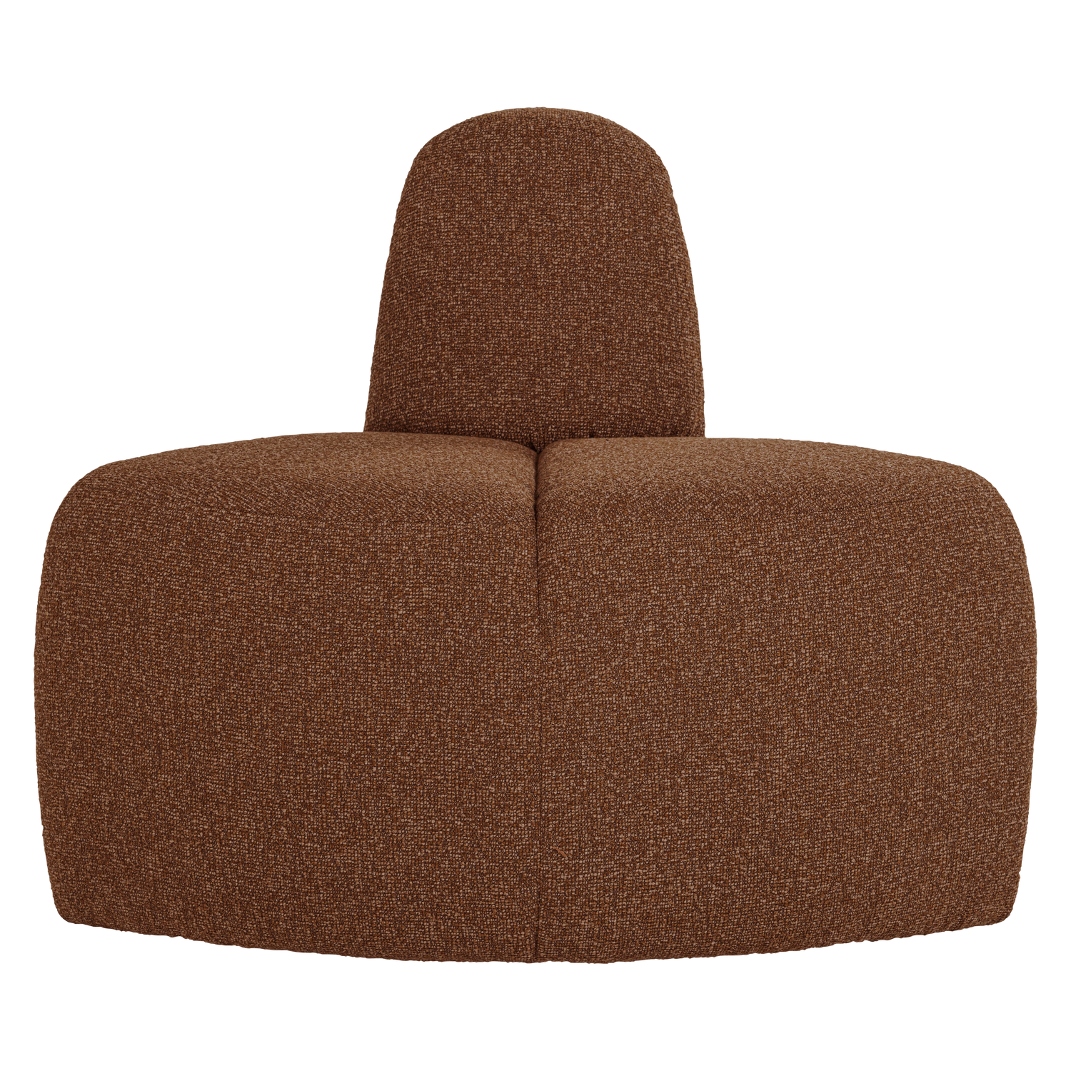 Modulární pohovka MOJO BENCH - zaoblený rohový prvek cihlově hnědý bouclé