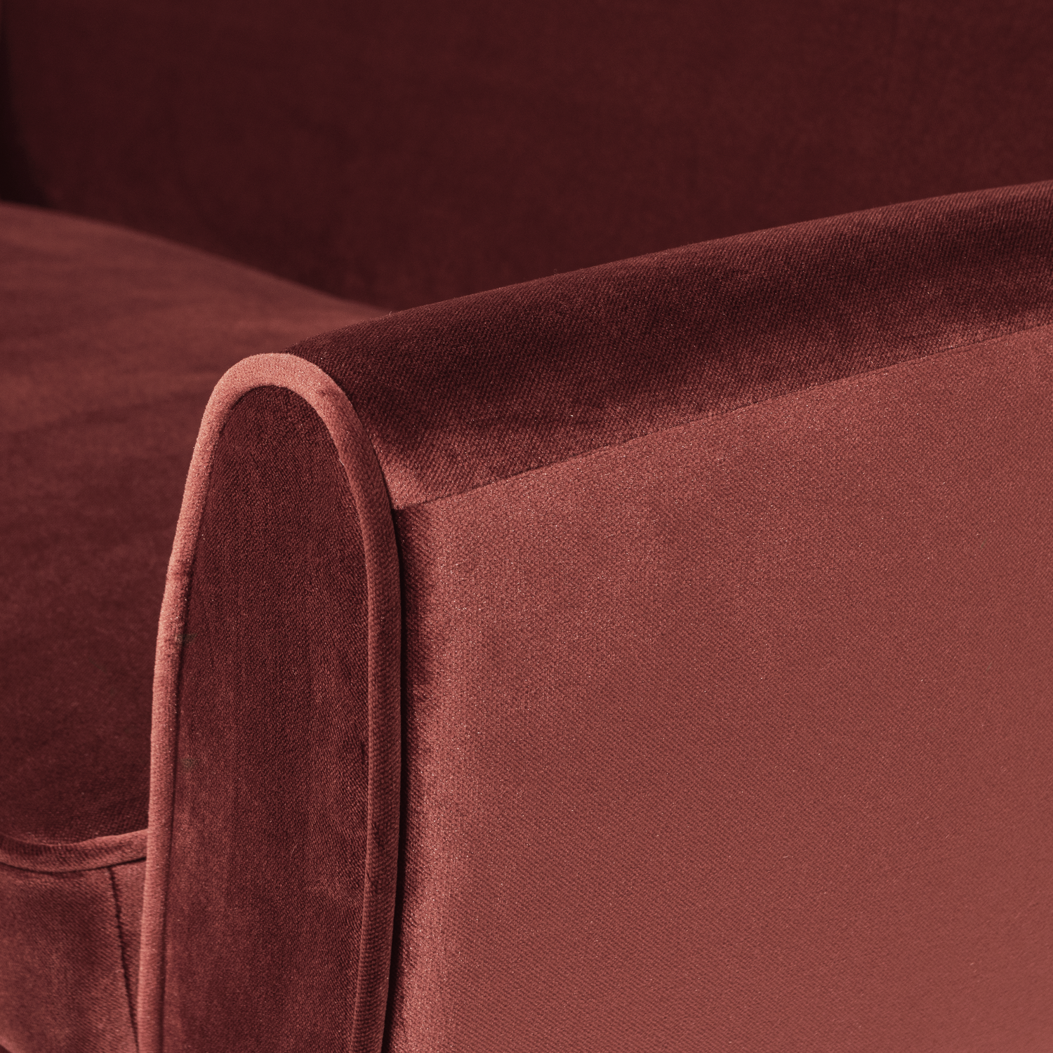 Burgundy 2.5-Seater Velvet Sofa ROCCO