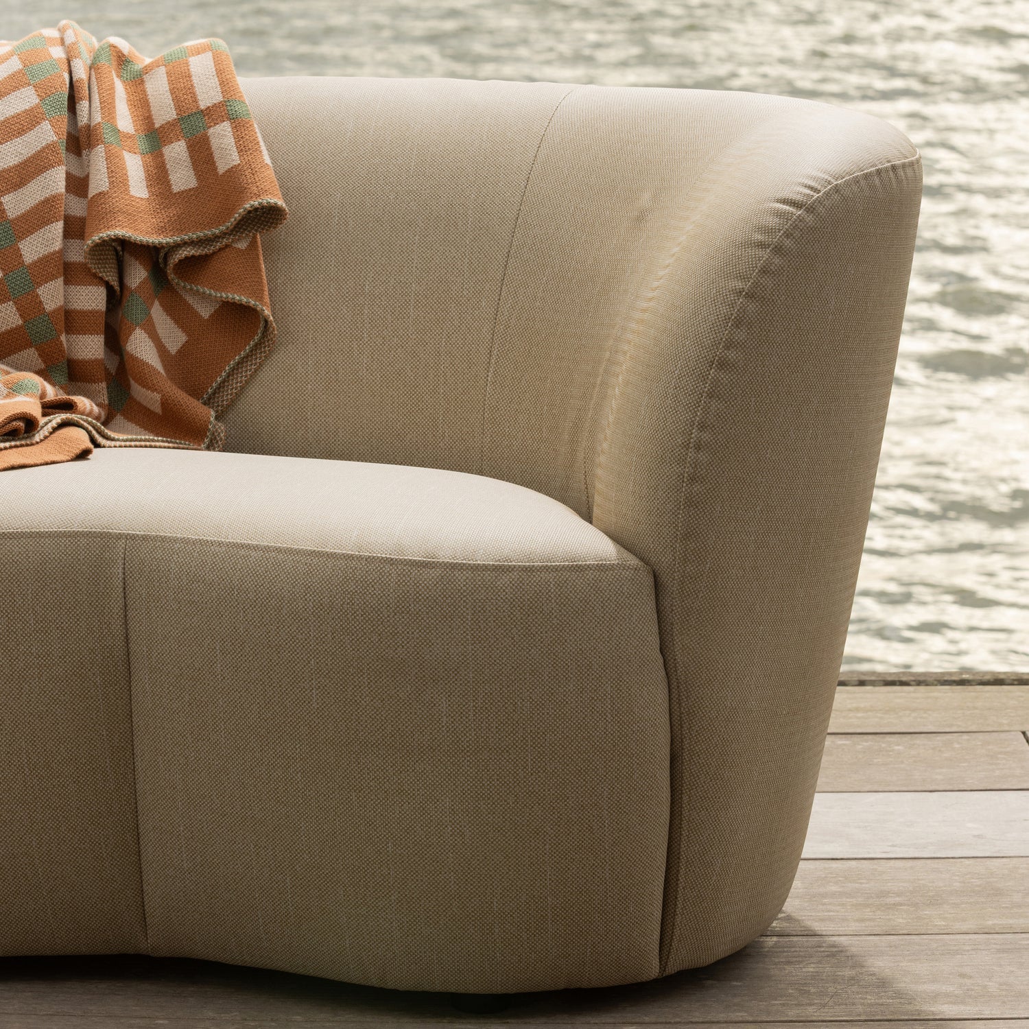 Zahradní pohovka pravostranná STONE písková