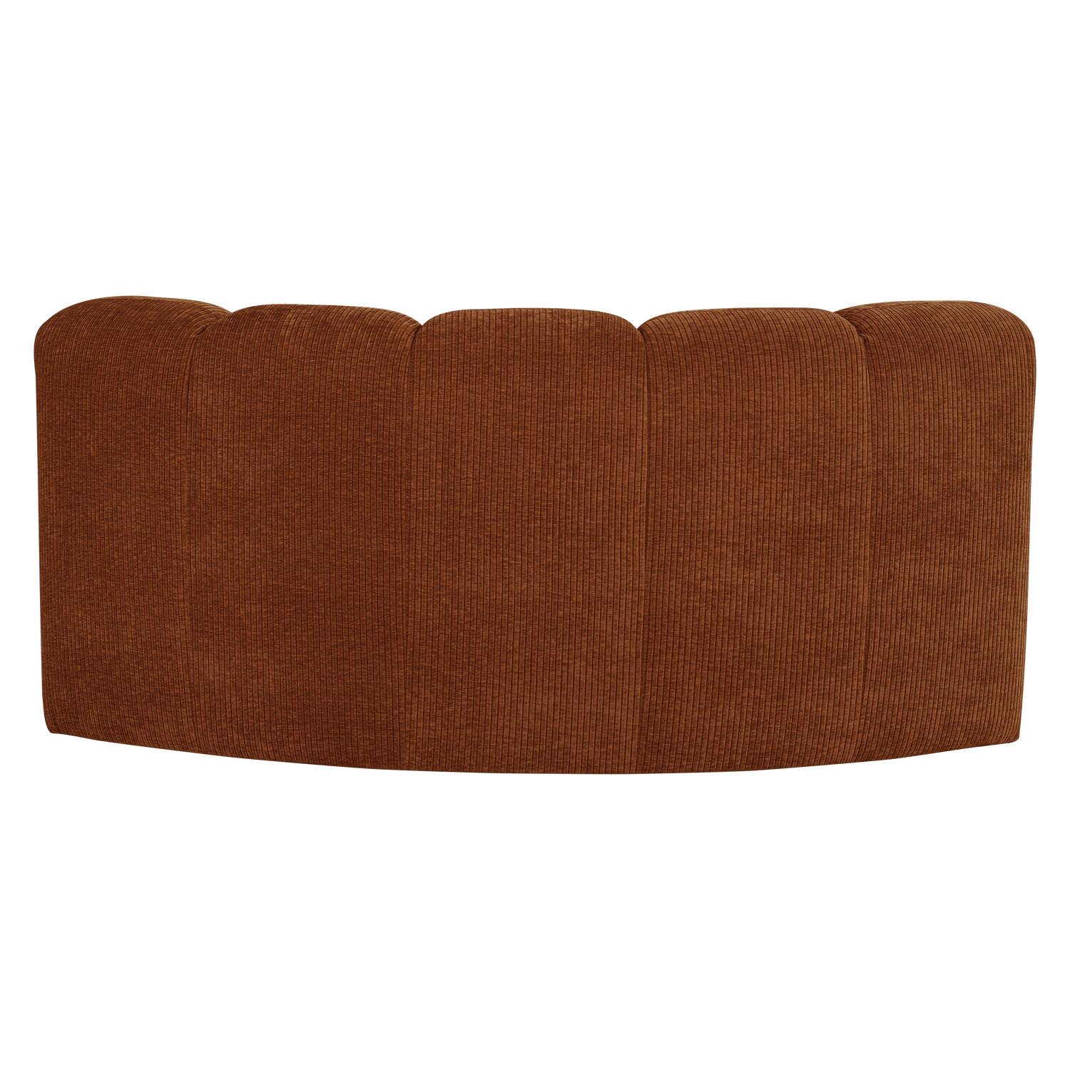 MOJO BENCH Modular Sofa - Curved Corner Element in Brick Brown Corduroy