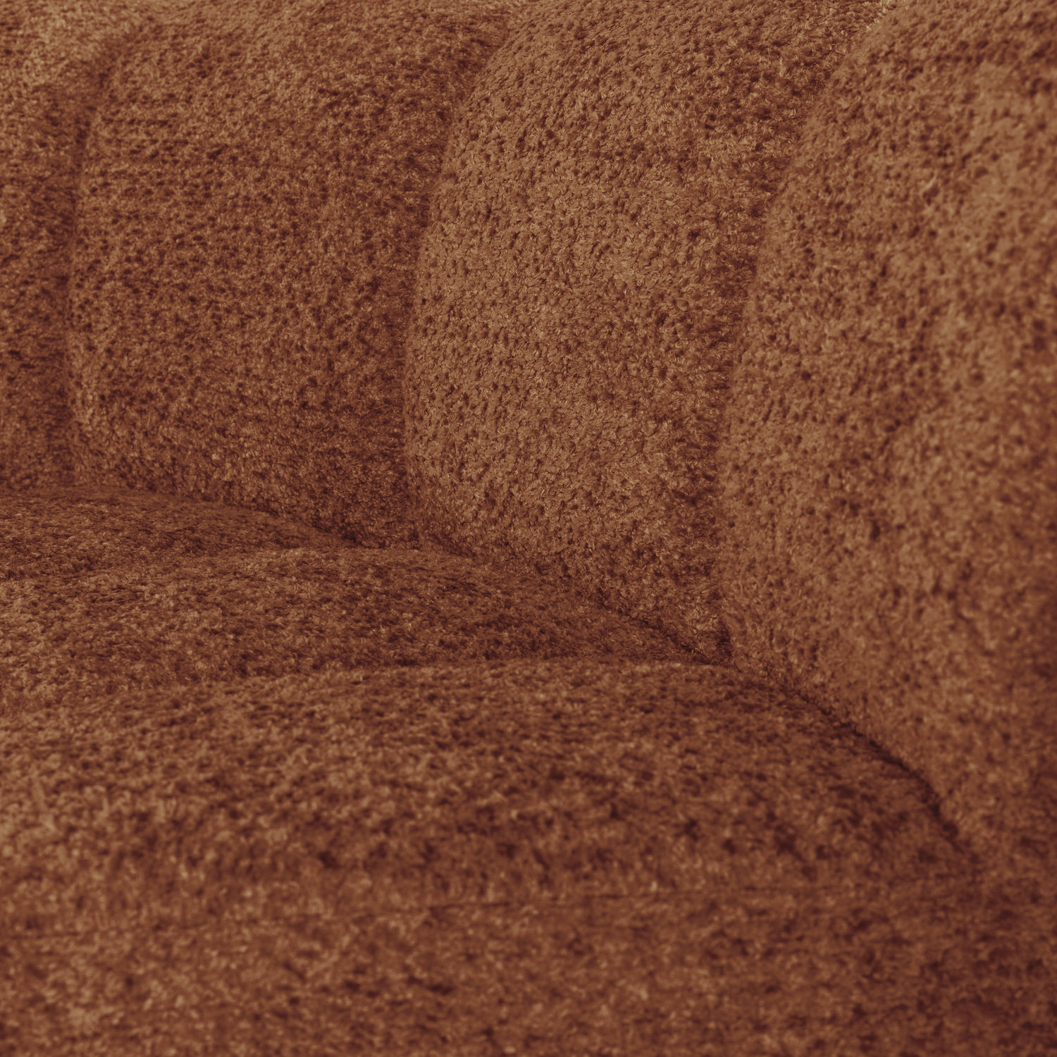 MOJO BENCH Modular Sofa - Curved Corner Element in Rusty Brown Lambswool