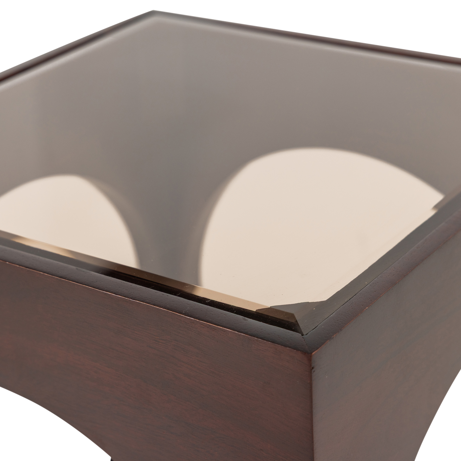 TRAX Brown Side Table with Glass Top