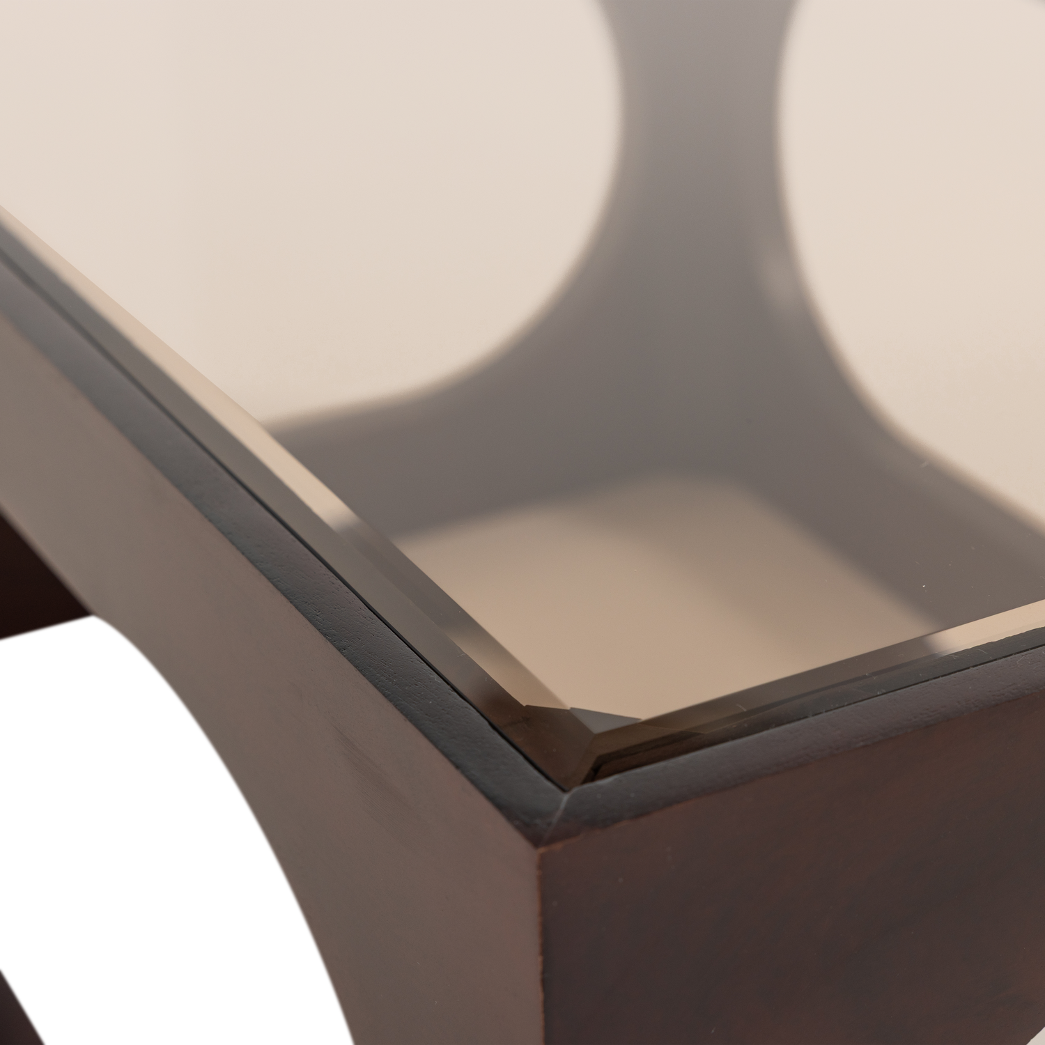 TRAX Brown Side Table with Glass Top