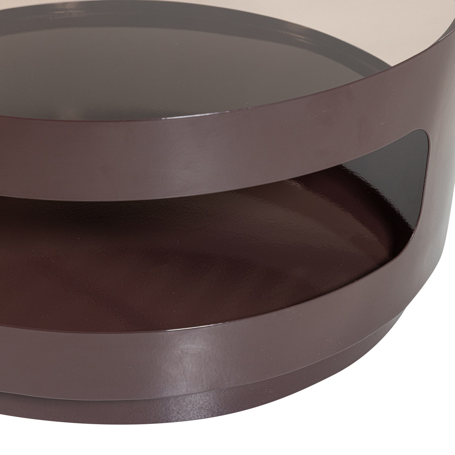 SERO Brown Coffee Table with Glass Top
