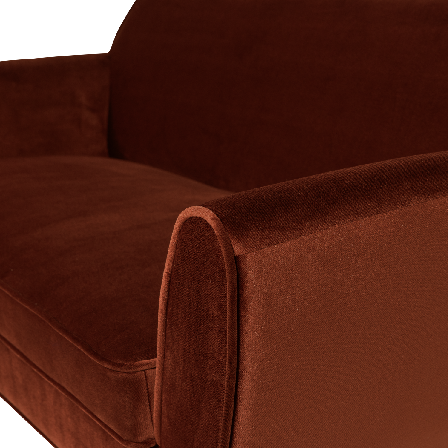 Rocco Brick Brown Velvet 2-Seater Sofa