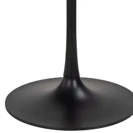 Kulatý barový stůl TAVOLO béžový s černým podstavcem