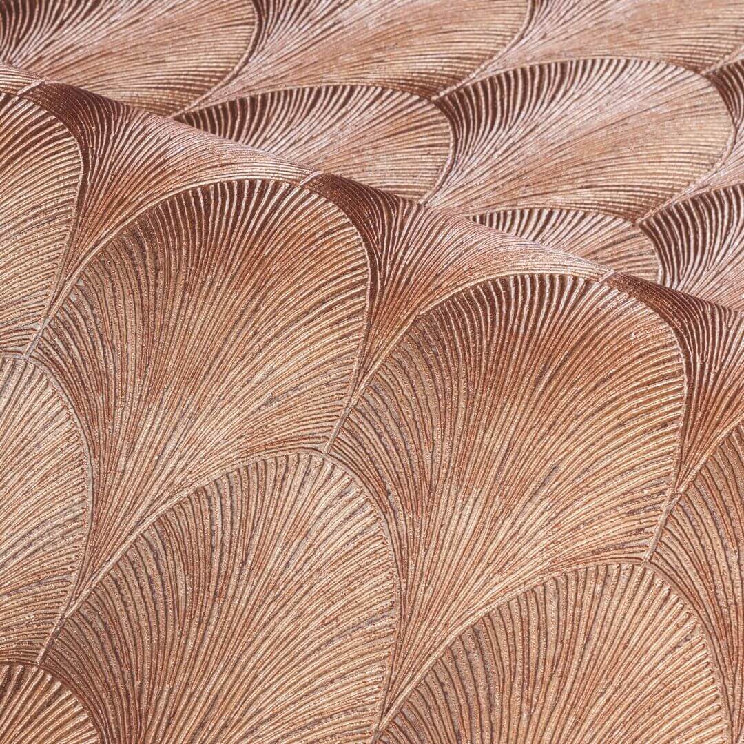 Metallic Wallpaper with Abstract Pattern TOURMALINE - COPPER