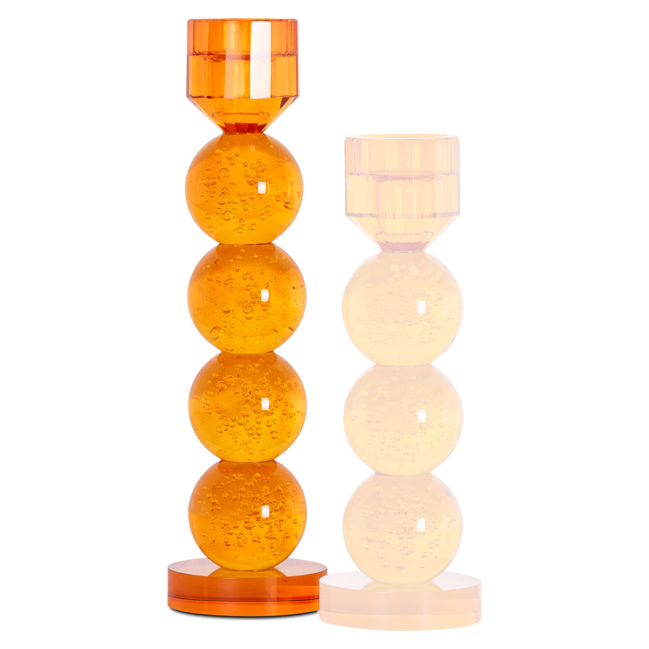 RAYLAN orange glass candle holder