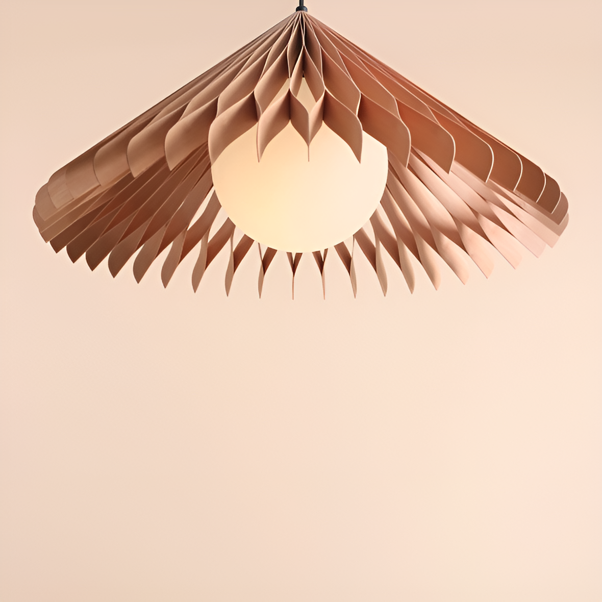 Nature sun hanging lamp beech wood