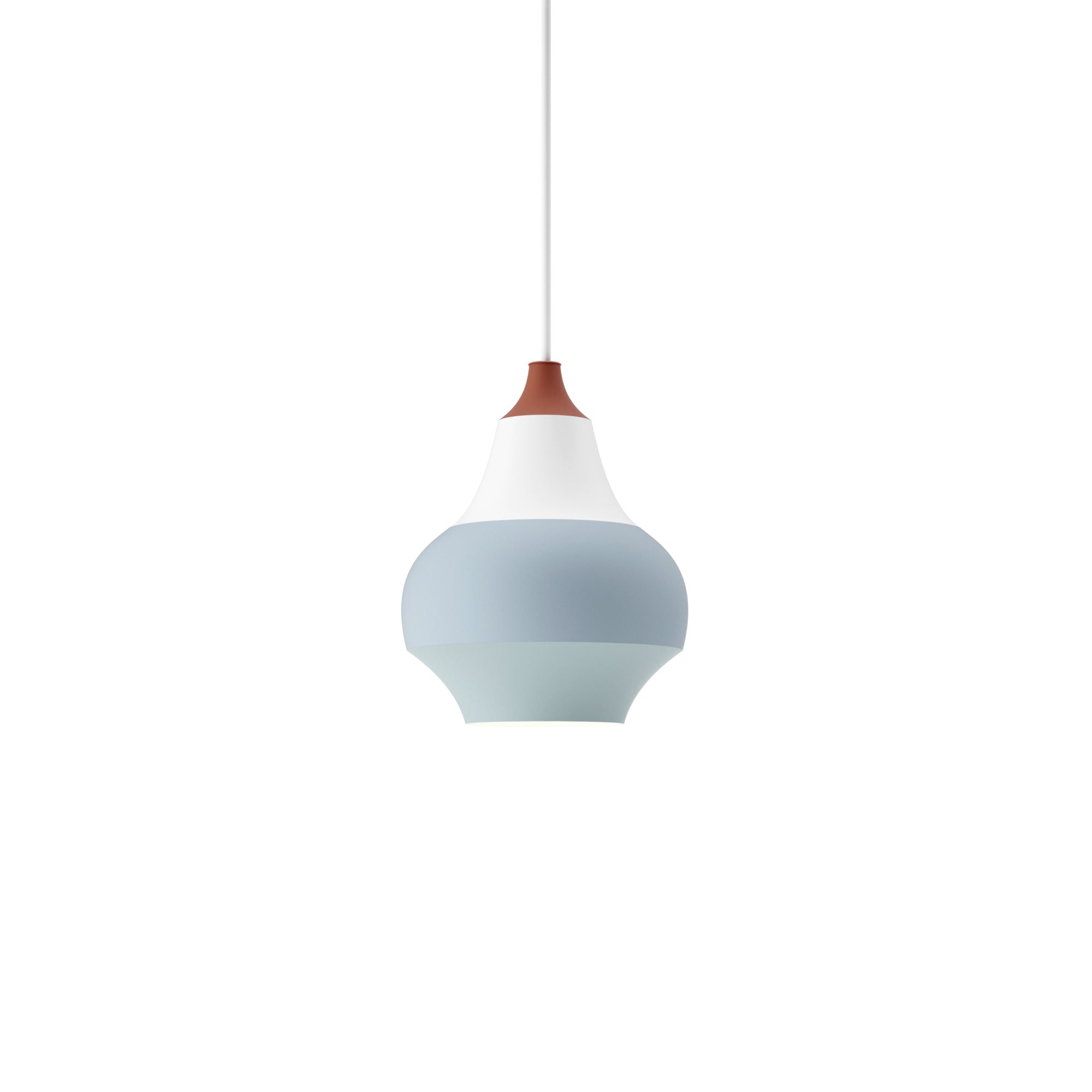 Lampa wisząca CIRQUE biało-niebieski z miedzianą końcówką – Louis Poulsen