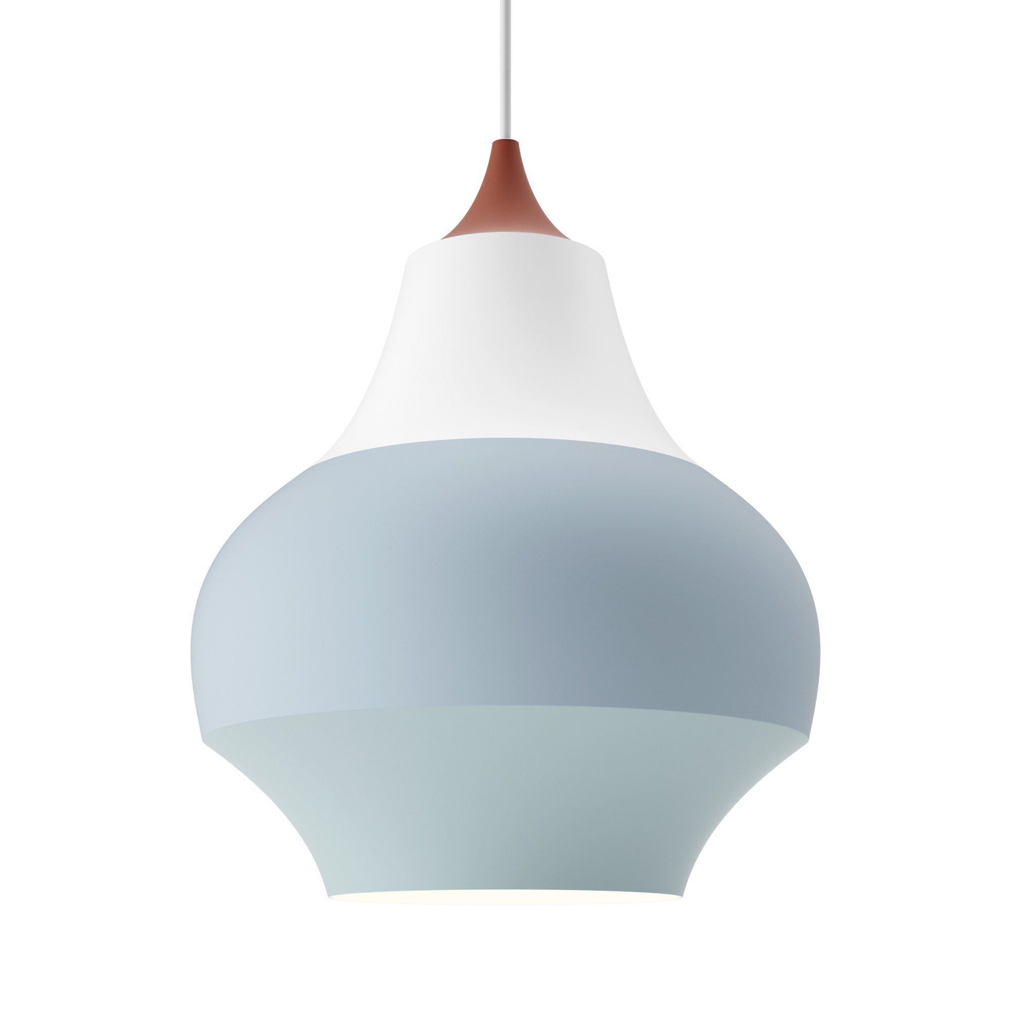 Lampa wisząca CIRQUE biało-niebieski z miedzianą końcówką – Louis Poulsen