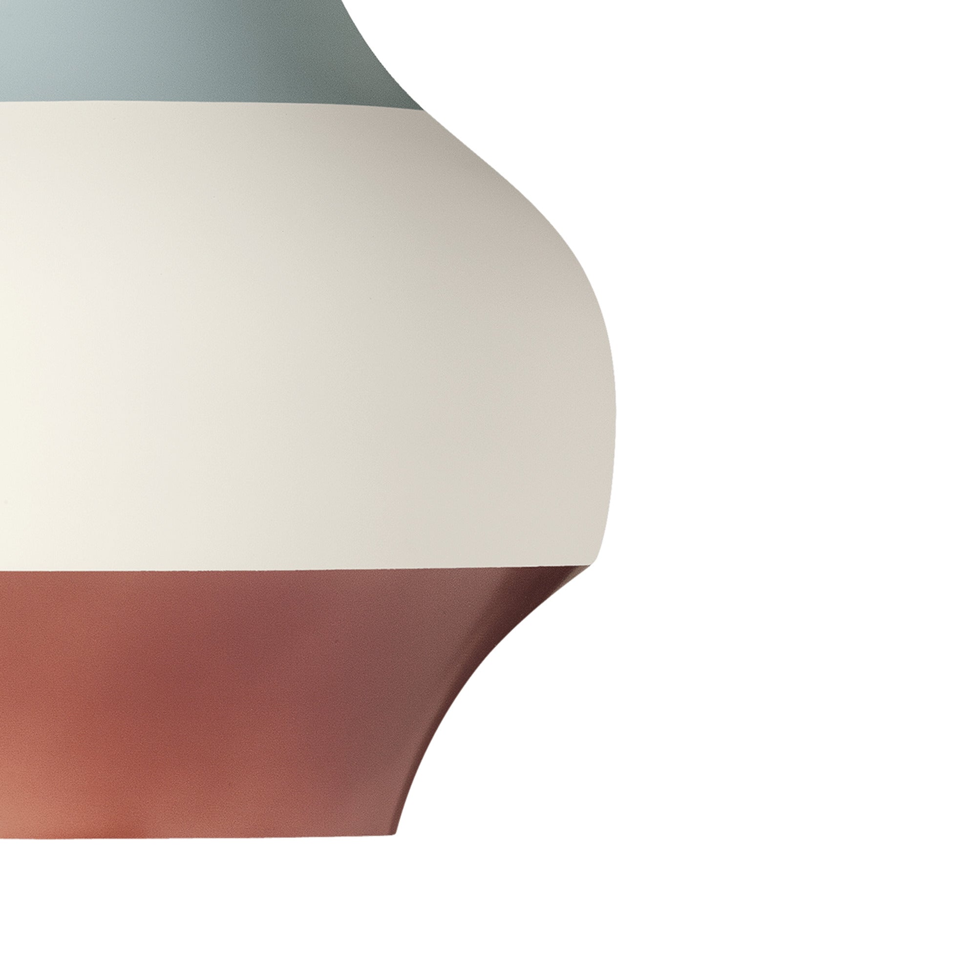 Pendant lamp CIRQUE copper-white-blue with yellow tip