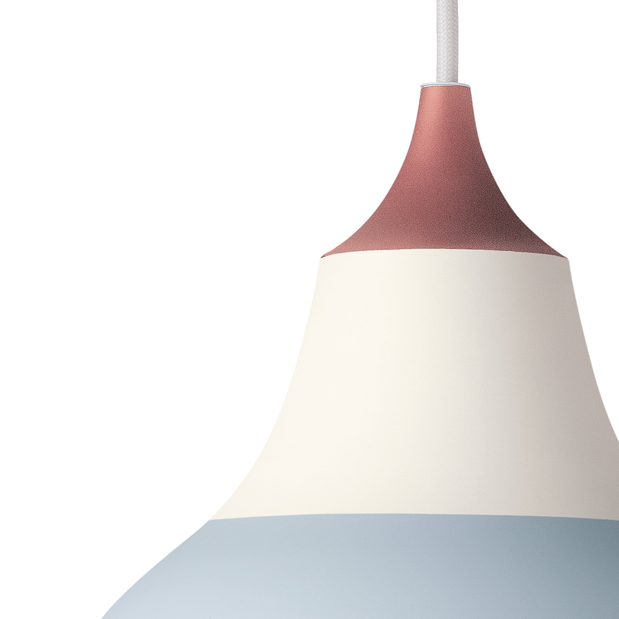 Lampa wisząca CIRQUE biało-niebieski z miedzianą końcówką – Louis Poulsen