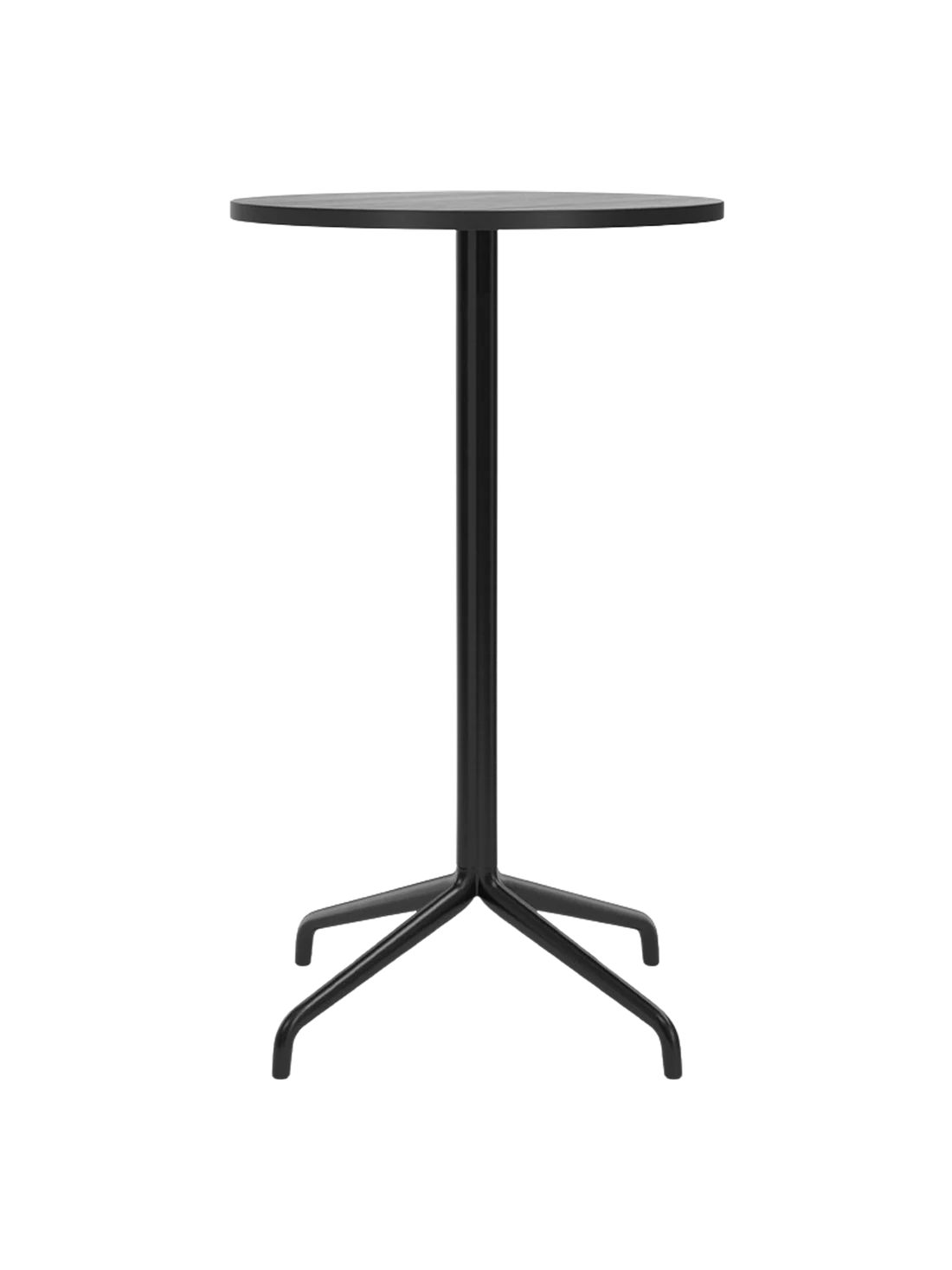 HARBOUR black round bar table oak veneer