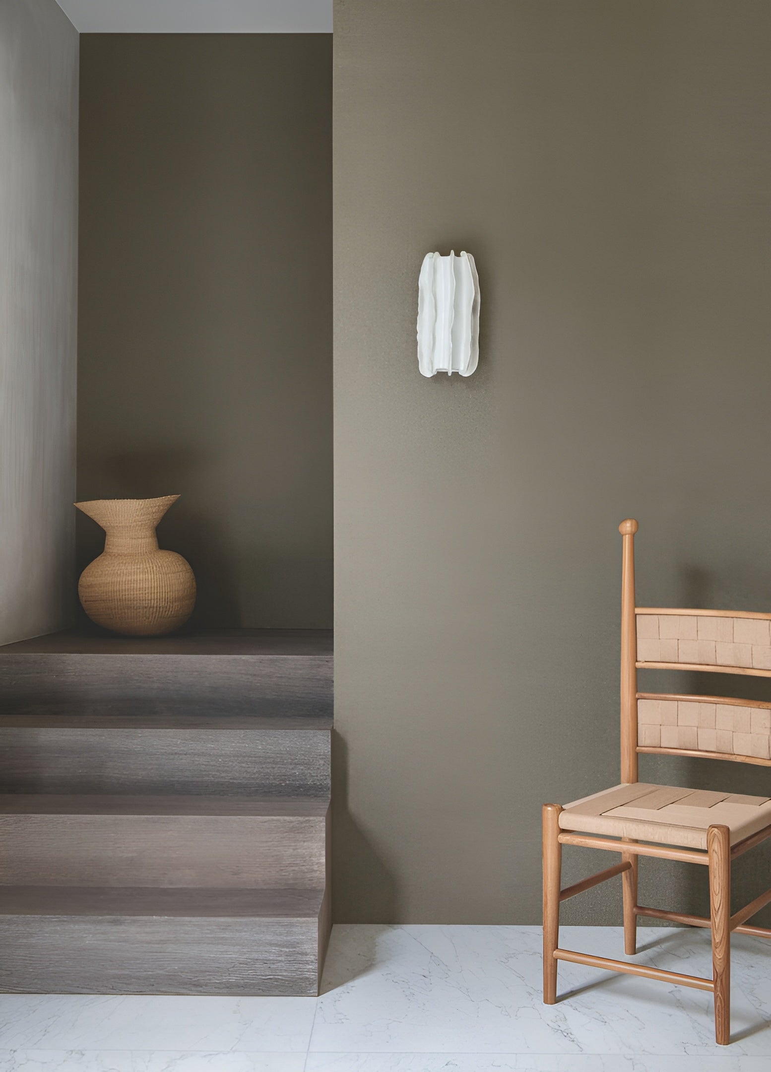 KIRA Structural Wallpaper Woven Imitating Raffia - GRÈGE Gray-Beige