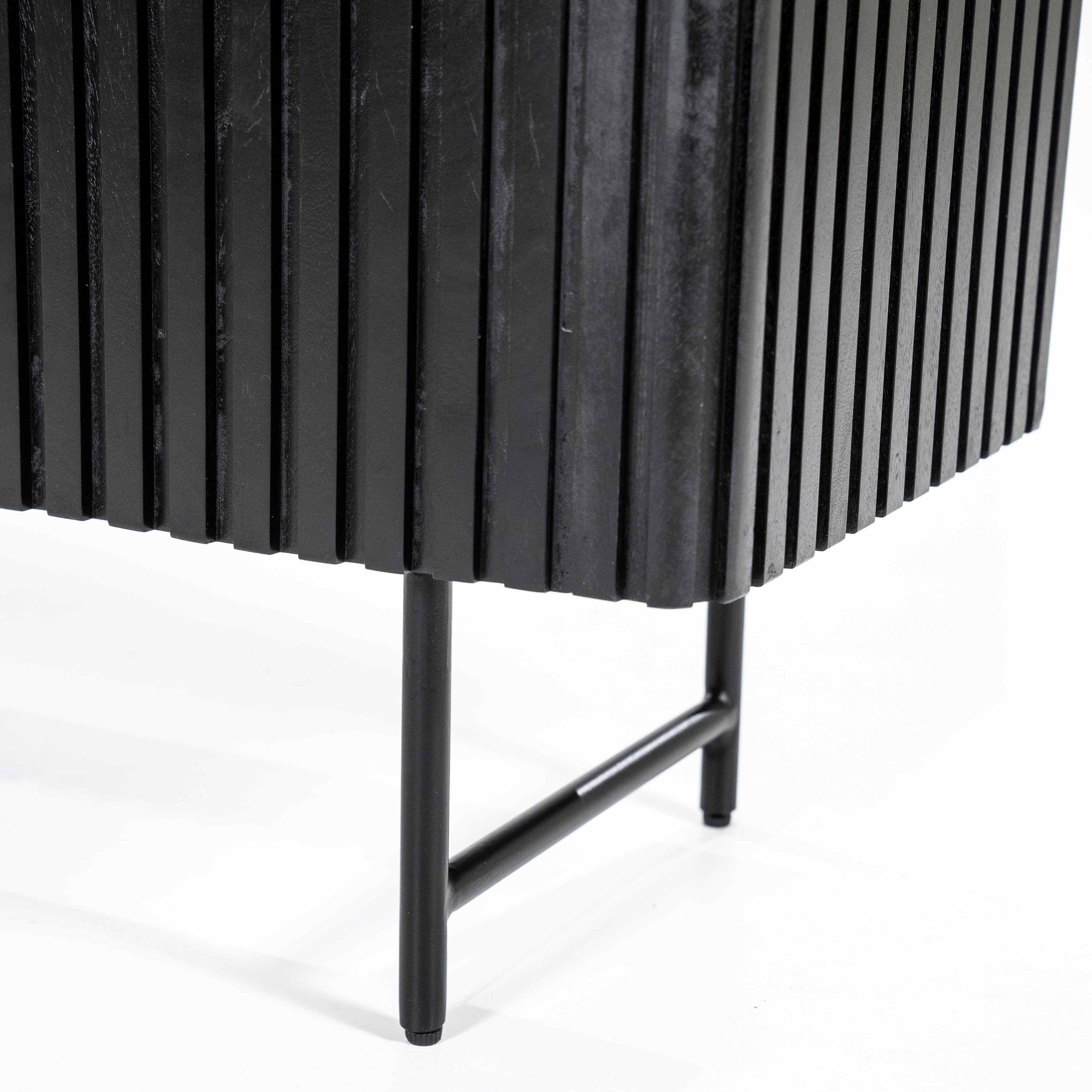 Regał REMI czarne drewno mango