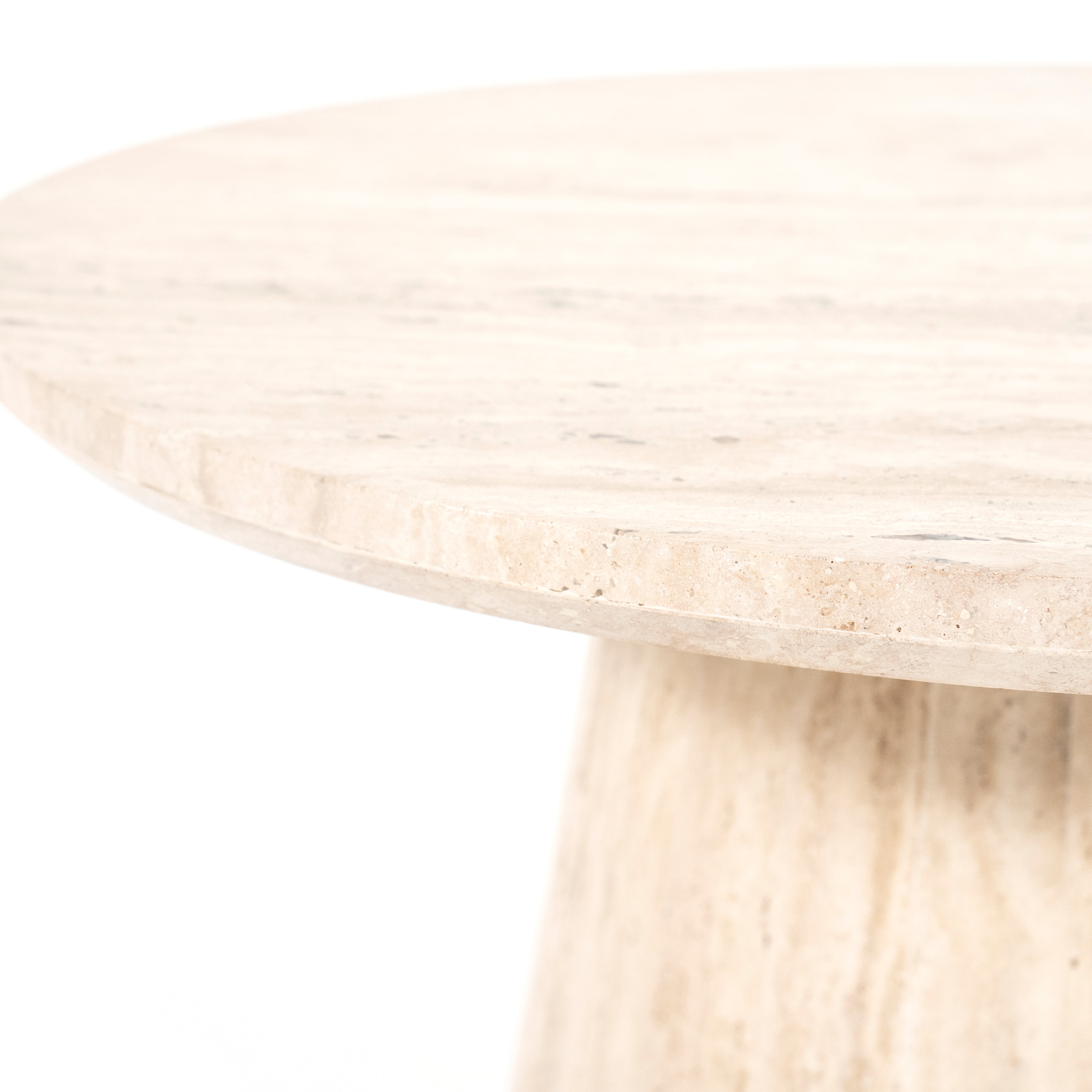 Stolik kawowy AIME jasnobeżowy trawertyn