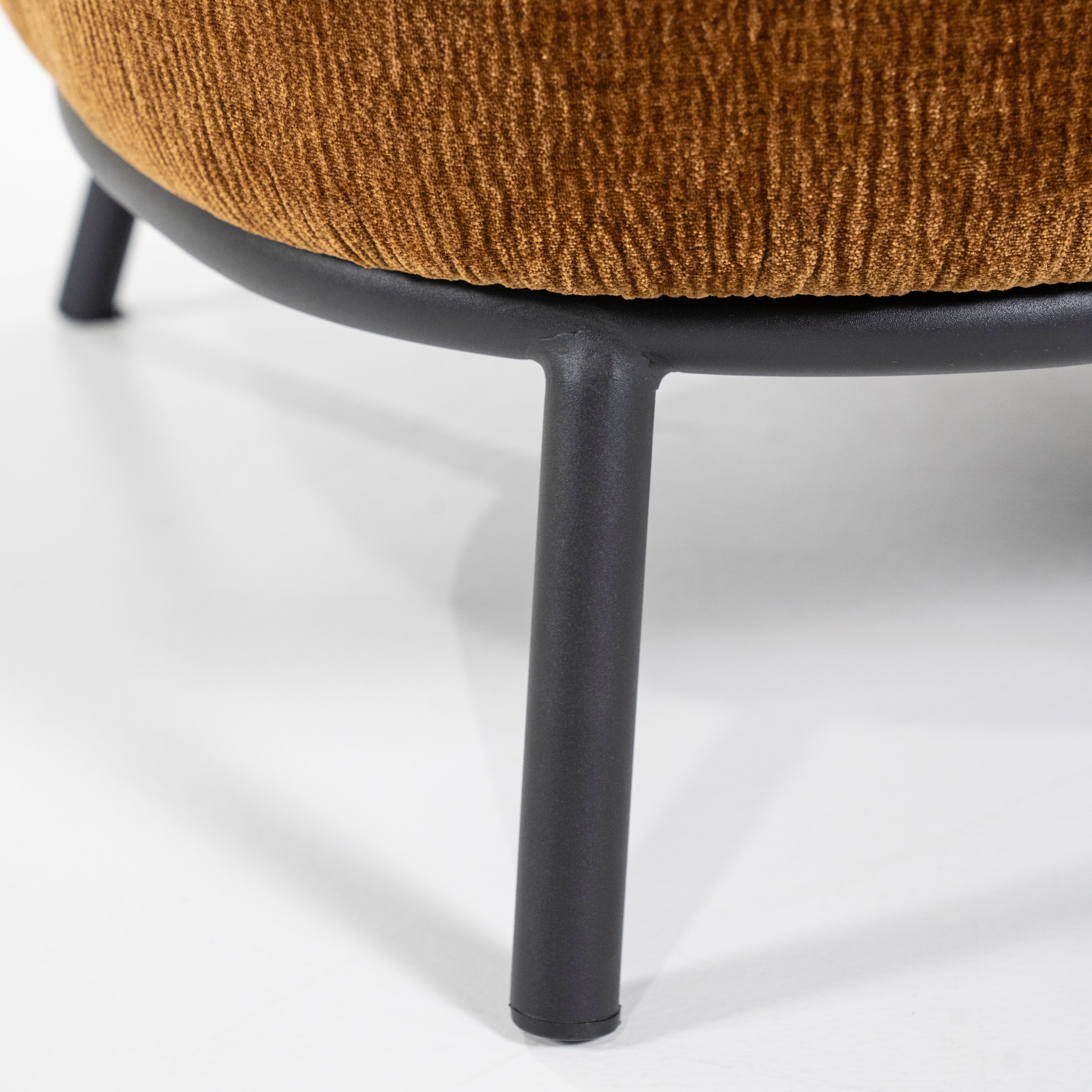 DAVID mustard armchair with black base