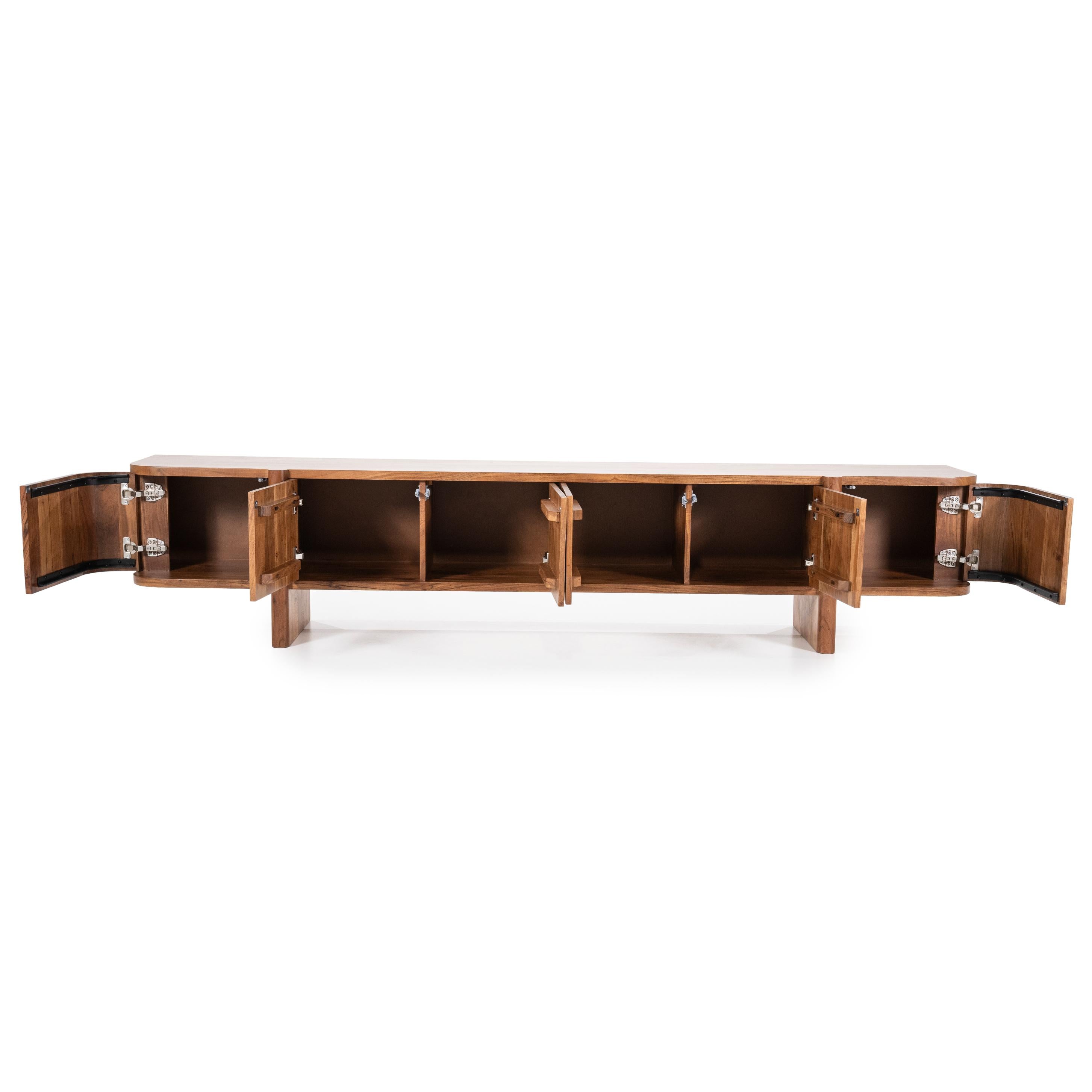 Szafka RTV JULIAN drewno akacjowe