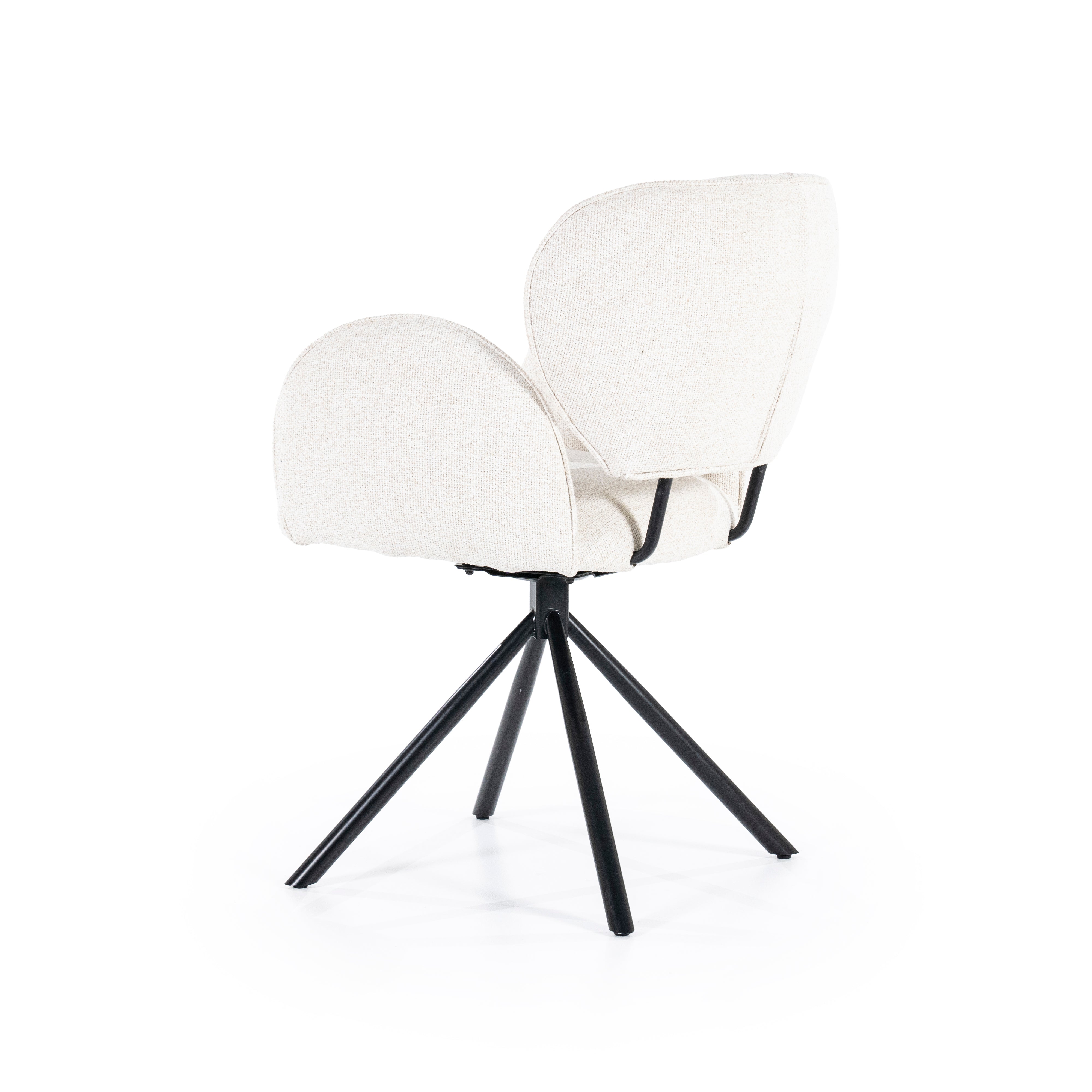 Křeslo ROSALIN krémové s černým podstavcem