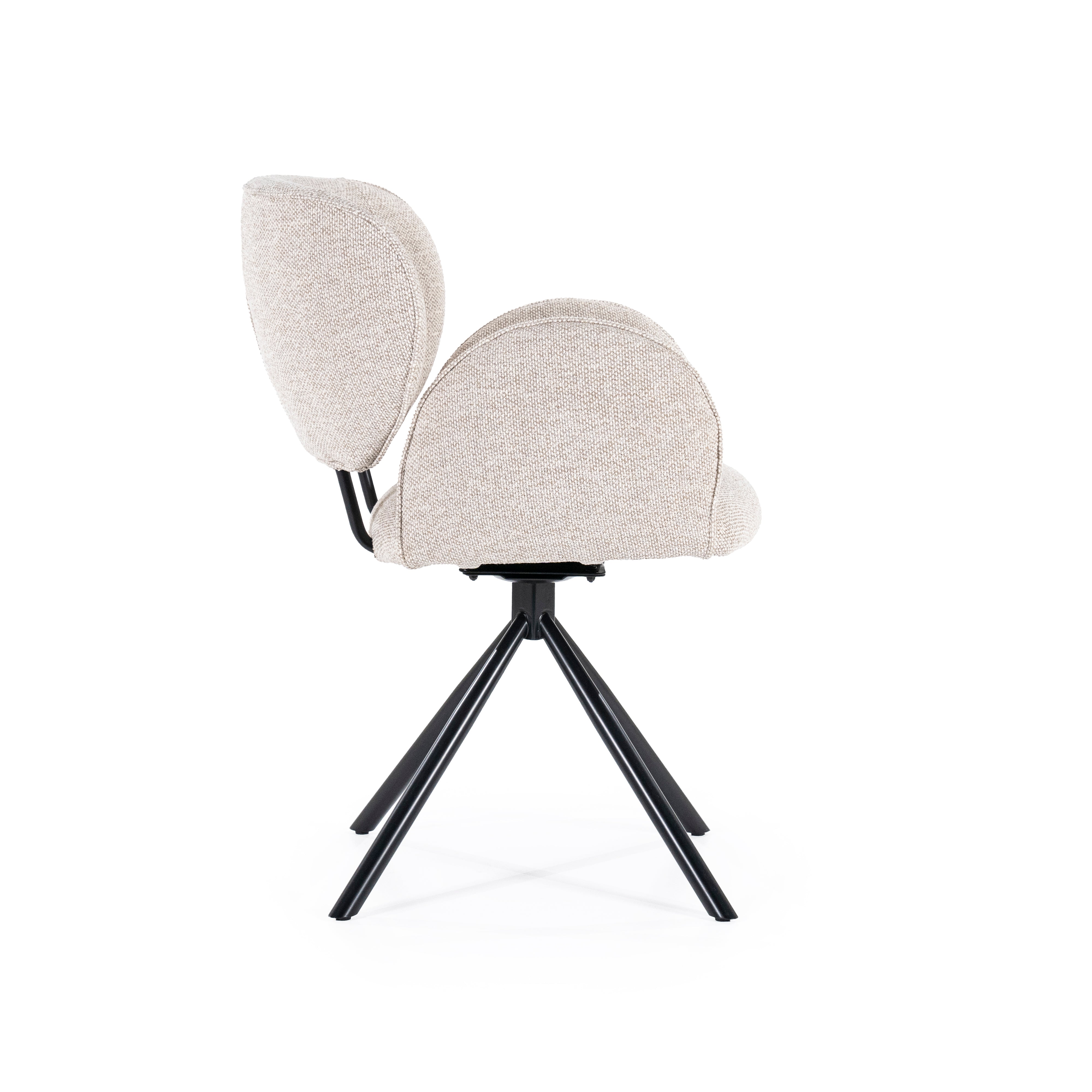 ROSALIN Chair Beige with Black Base
