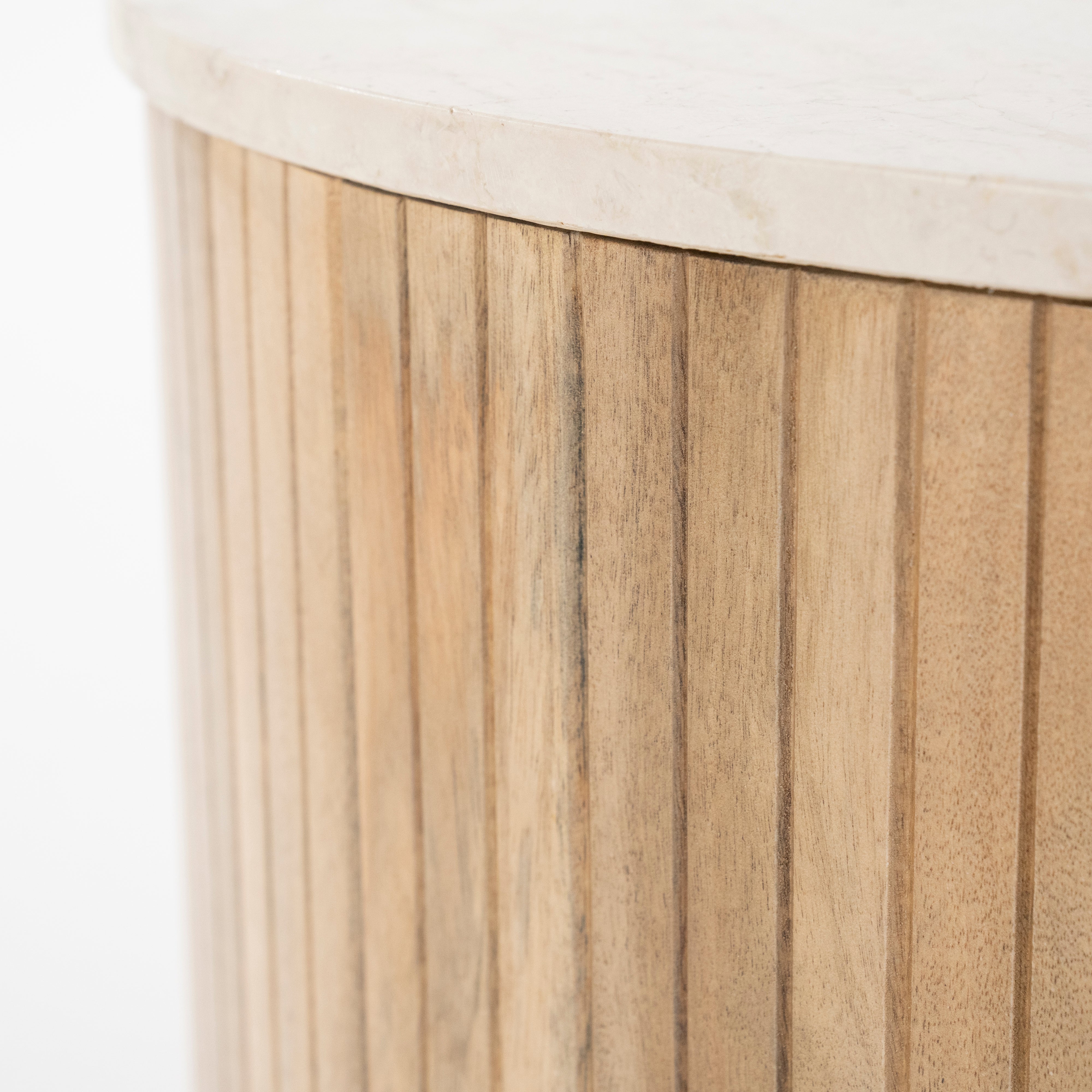 Stolik kawowy KIRA drewno mango z marmurowym blatem