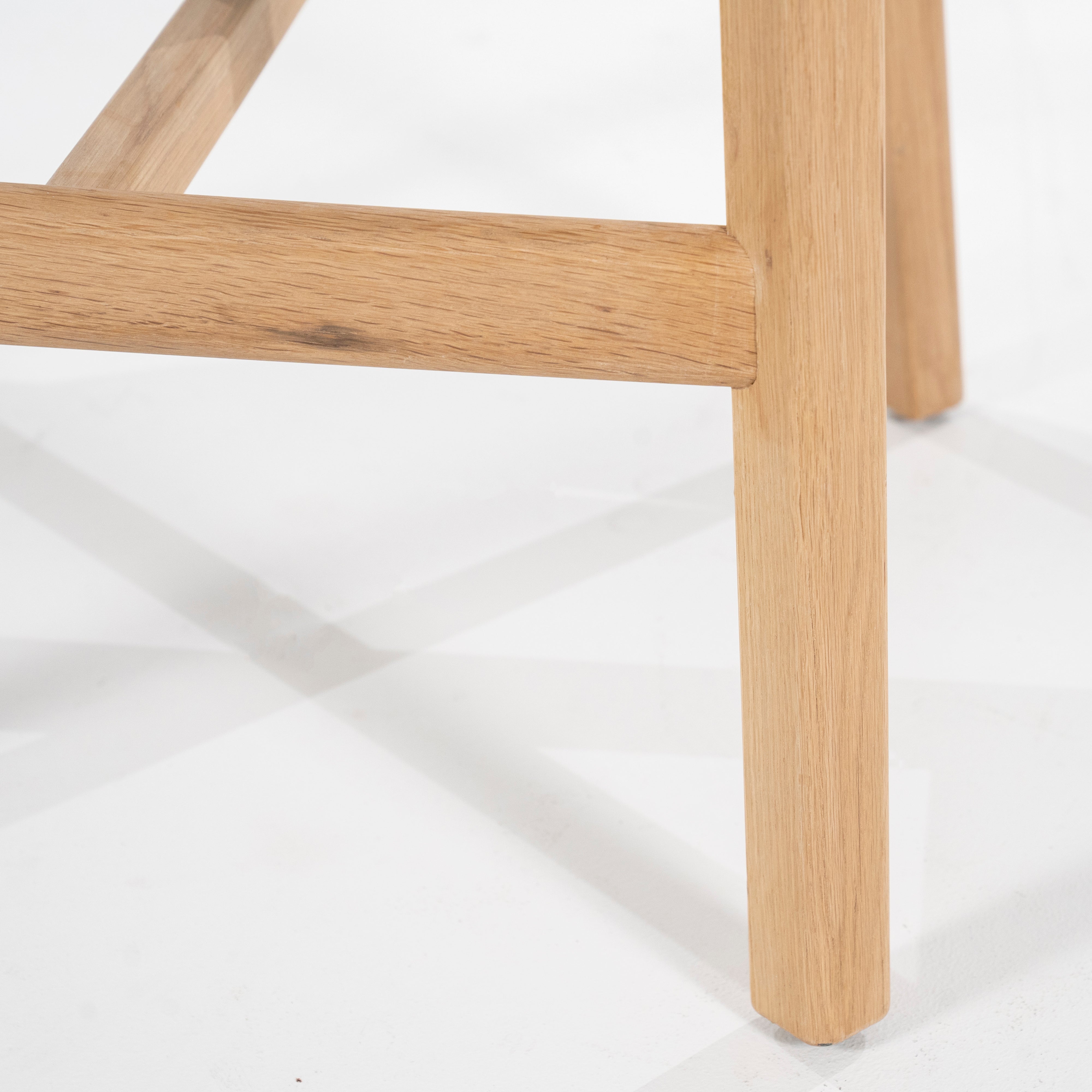 MIKKY Beige Stool with Oak Base