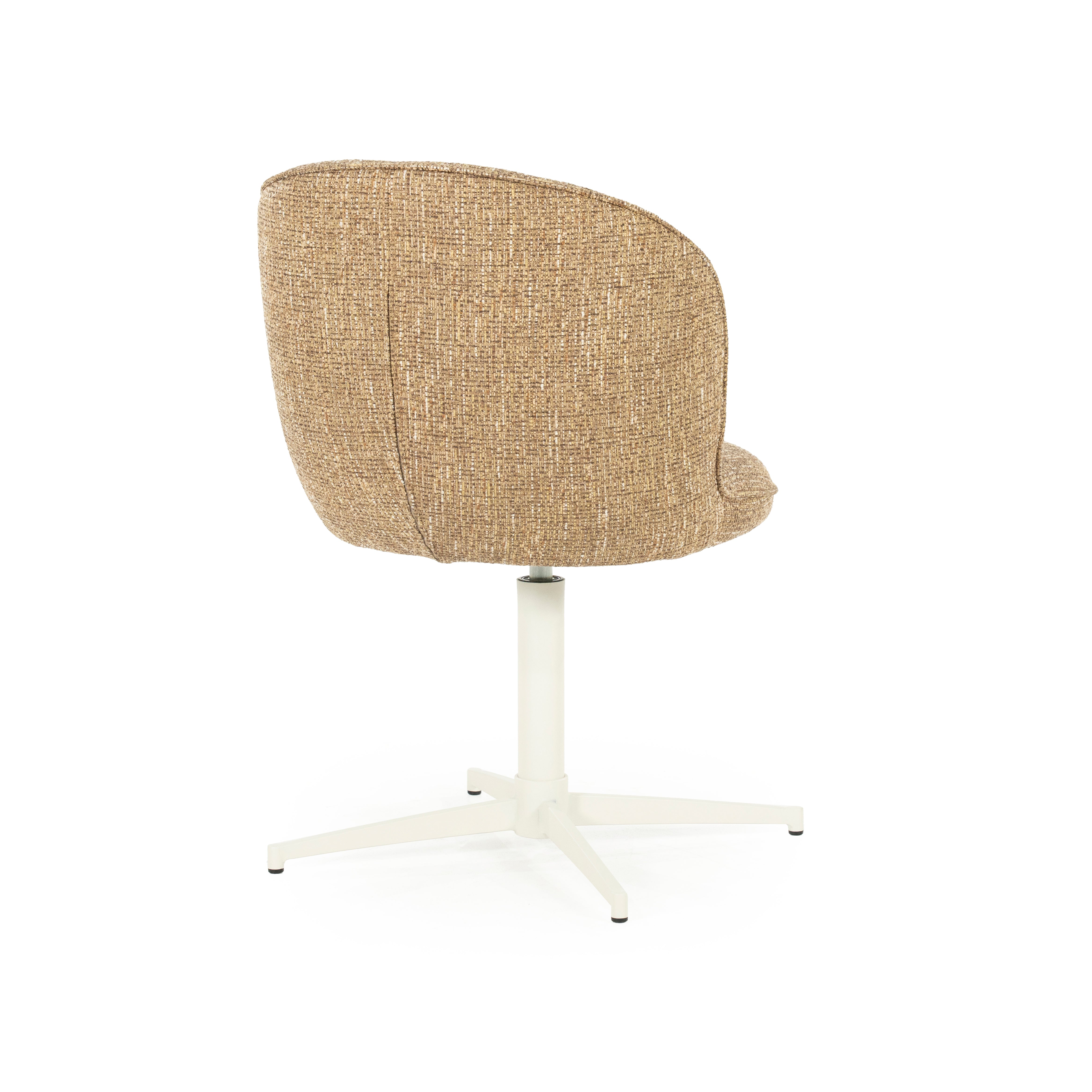 MOLLY taupe swivel chair with cream base