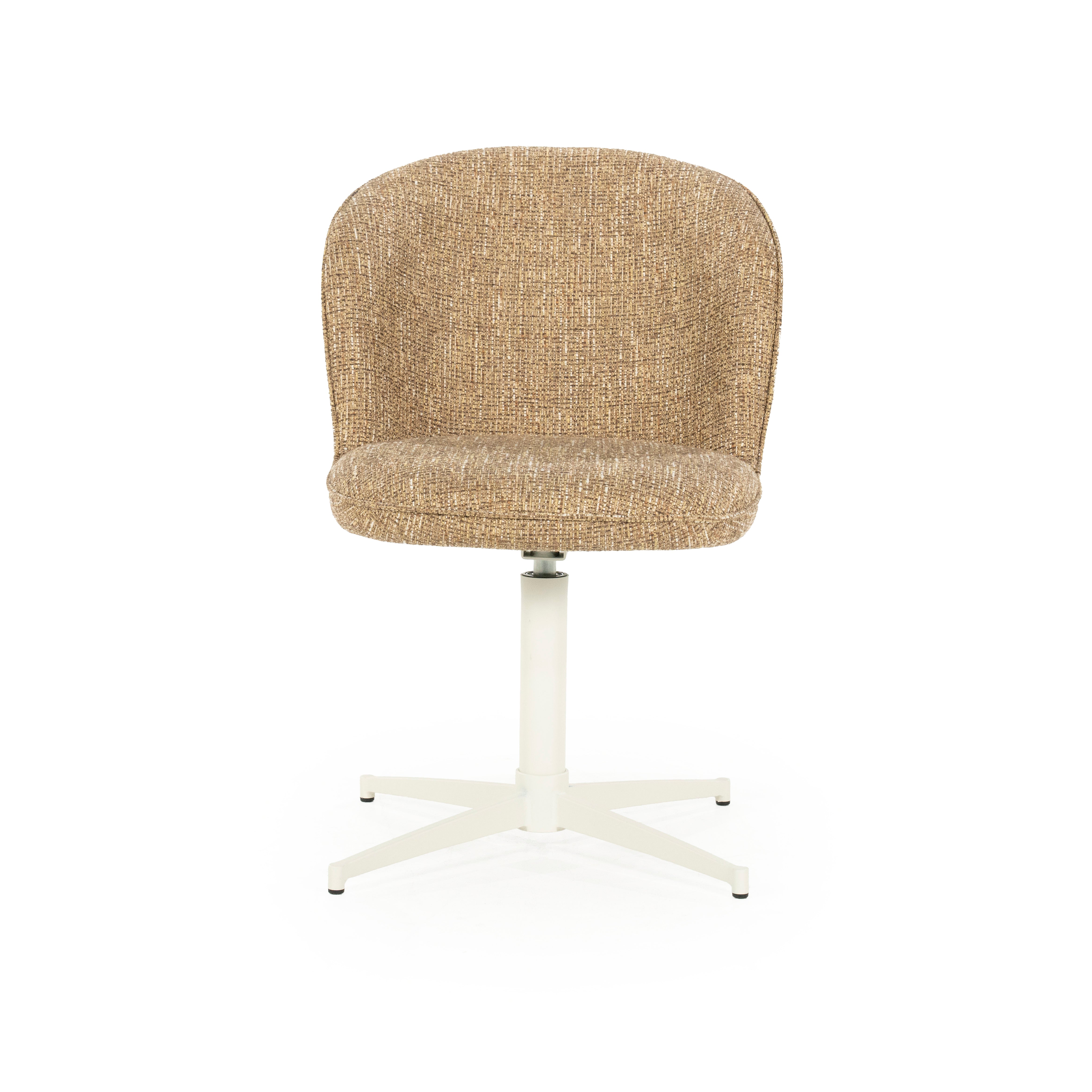 MOLLY taupe swivel chair with cream base