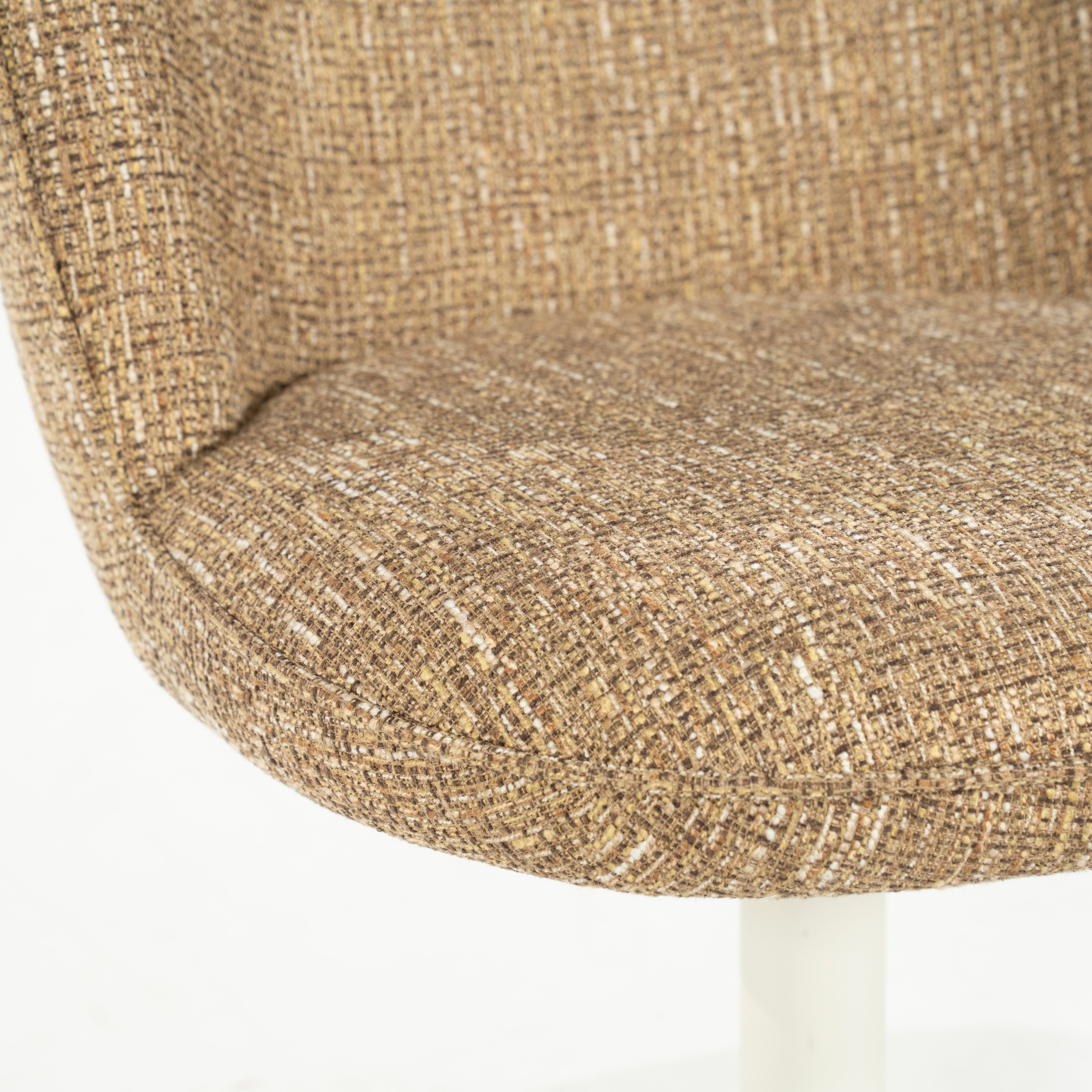 MOLLY taupe swivel chair with cream base