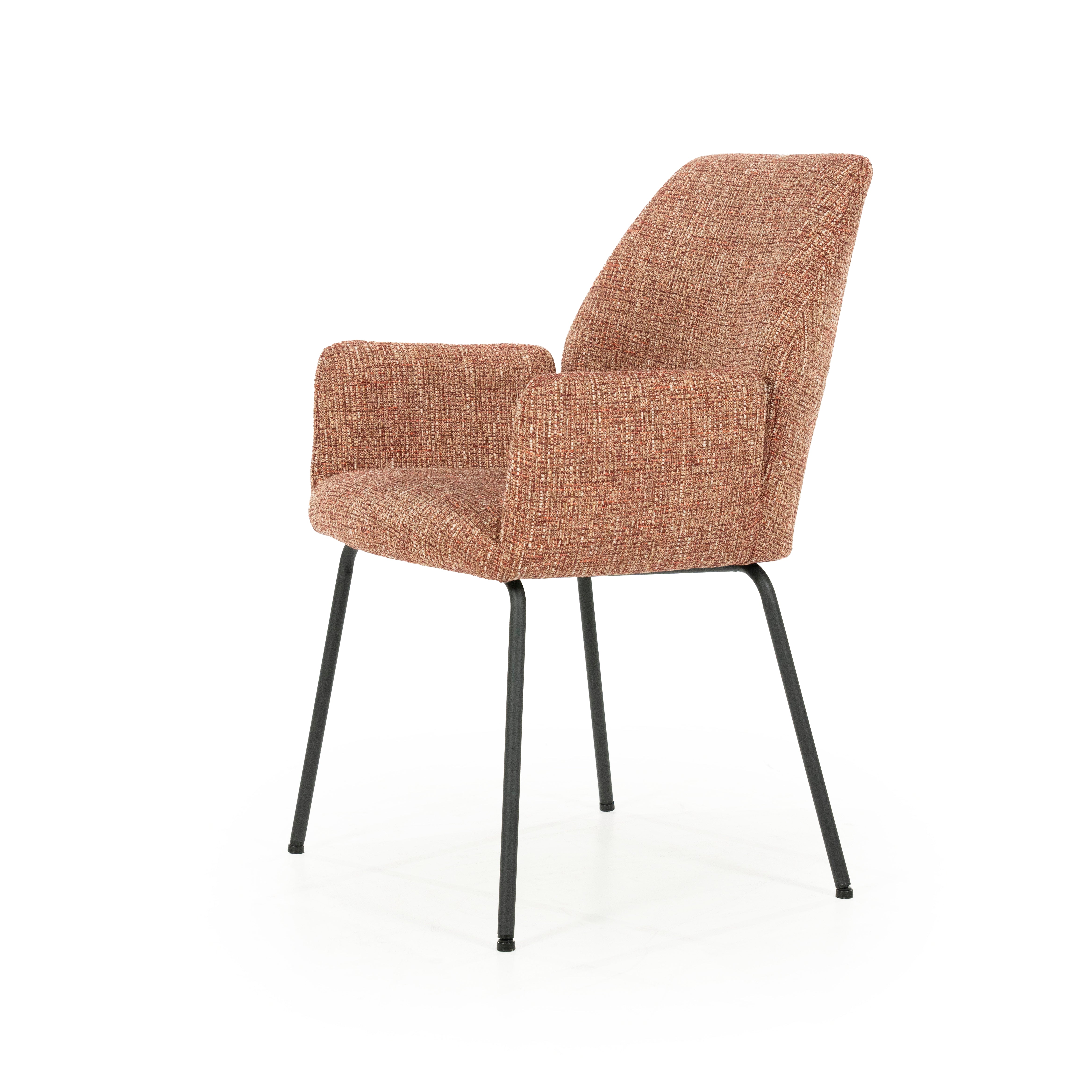 Křeslo INDY terakota s černým podstavcem