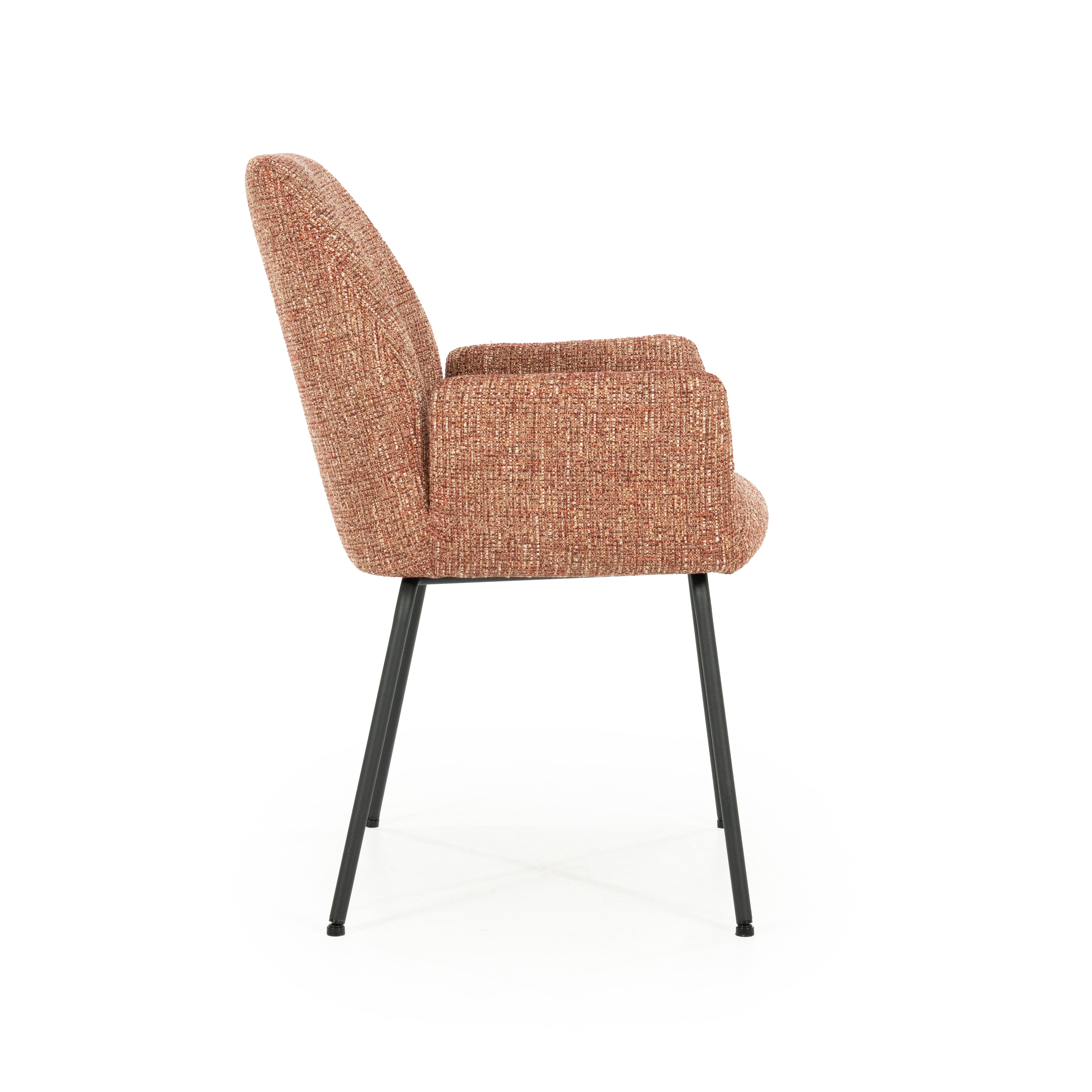 Křeslo INDY terakota s černým podstavcem