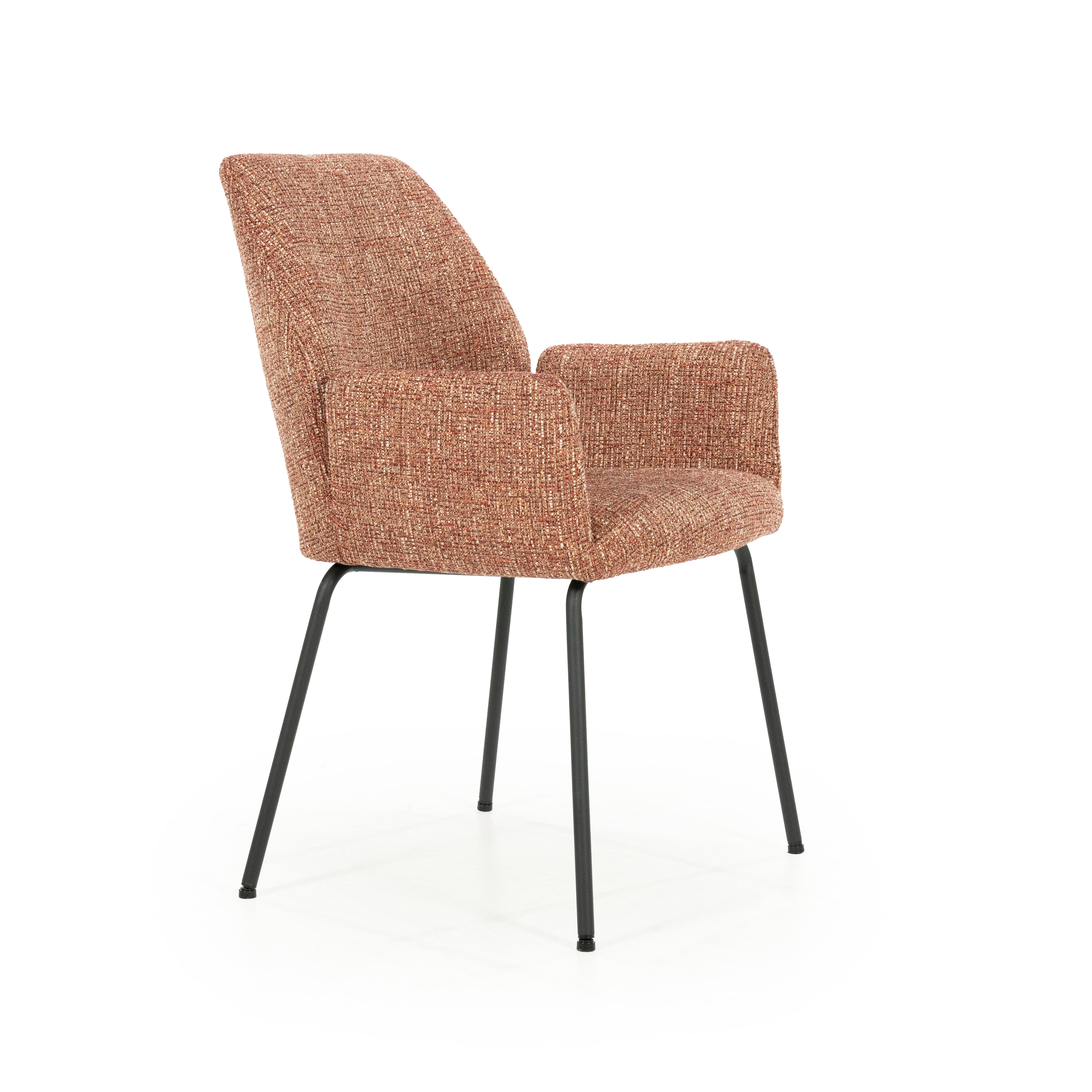 Křeslo INDY terakota s černým podstavcem