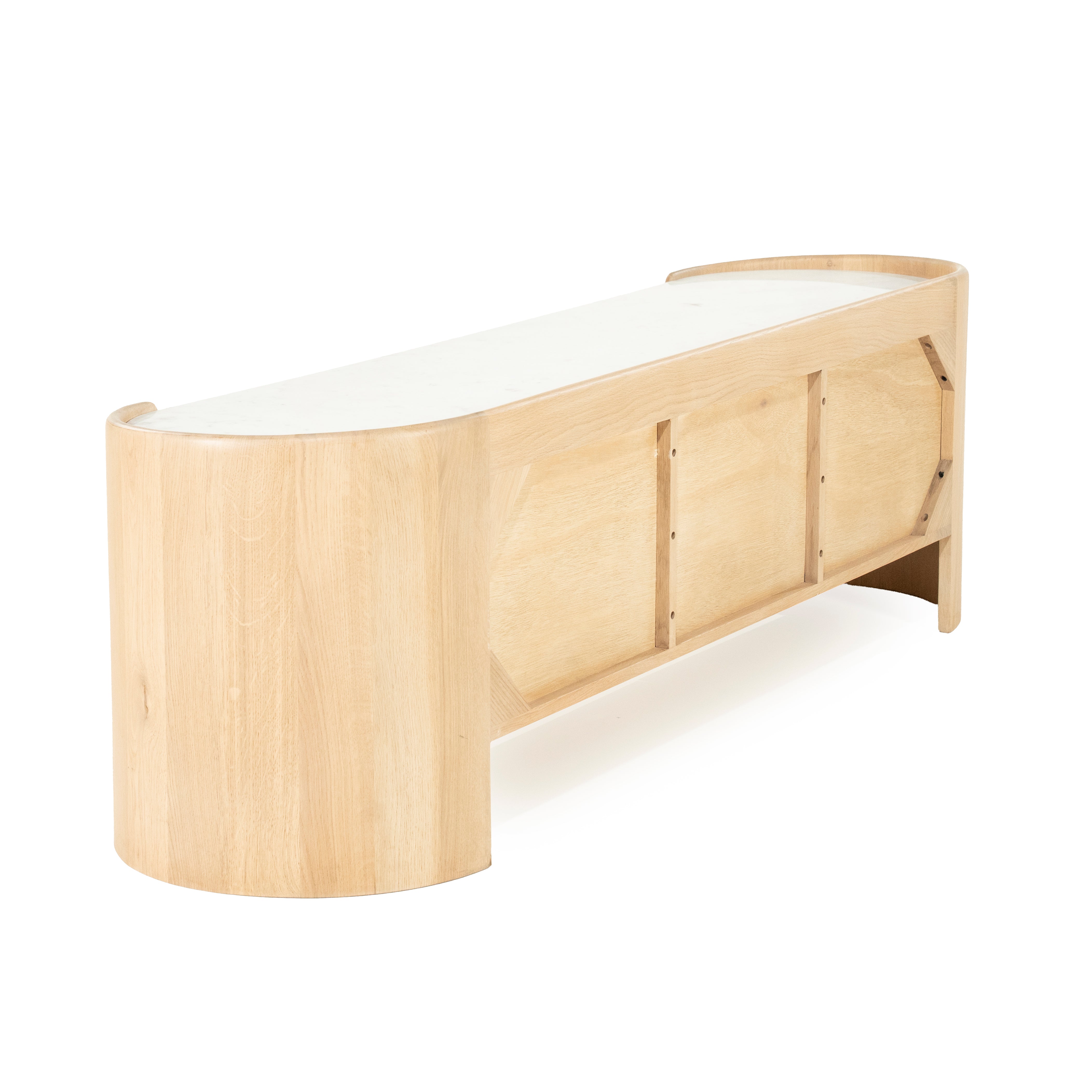 Televizní stolek DON z dubového dřeva s mramorovou deskou