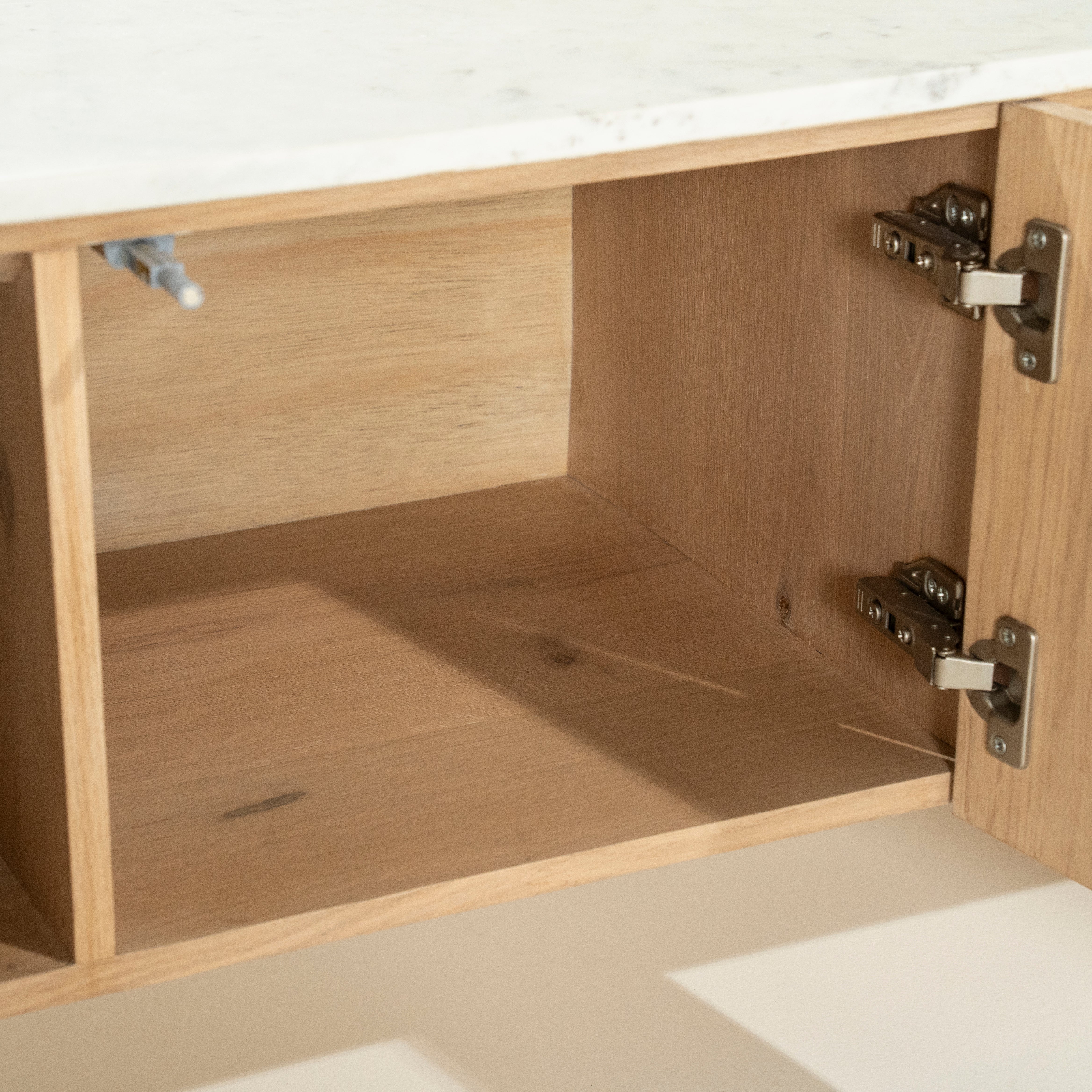 Televizní stolek DON z dubového dřeva s mramorovou deskou