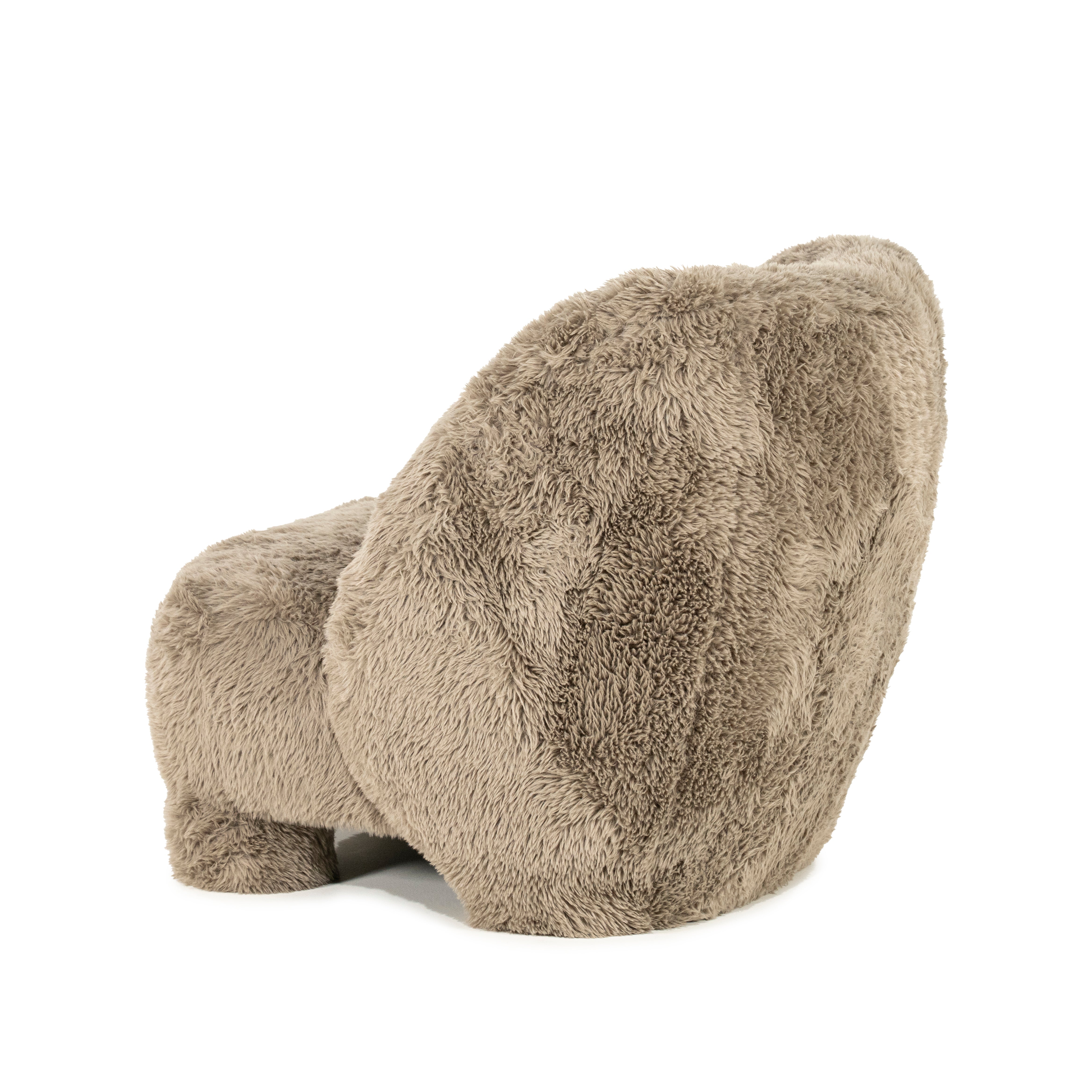 SAMSON fur armchair taupe