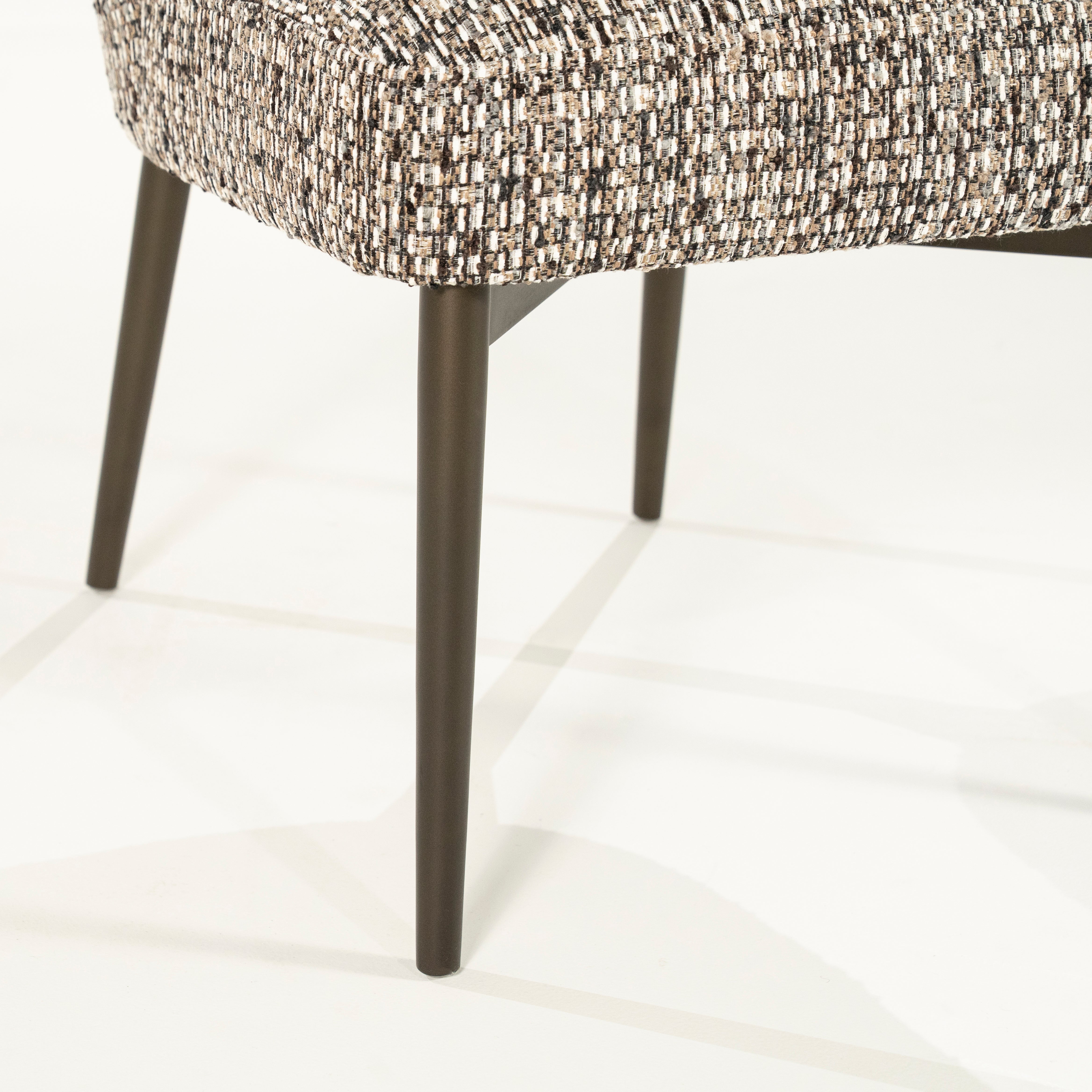 Židle TOBIAS šedohnědý melír s tmavohnědou základnou