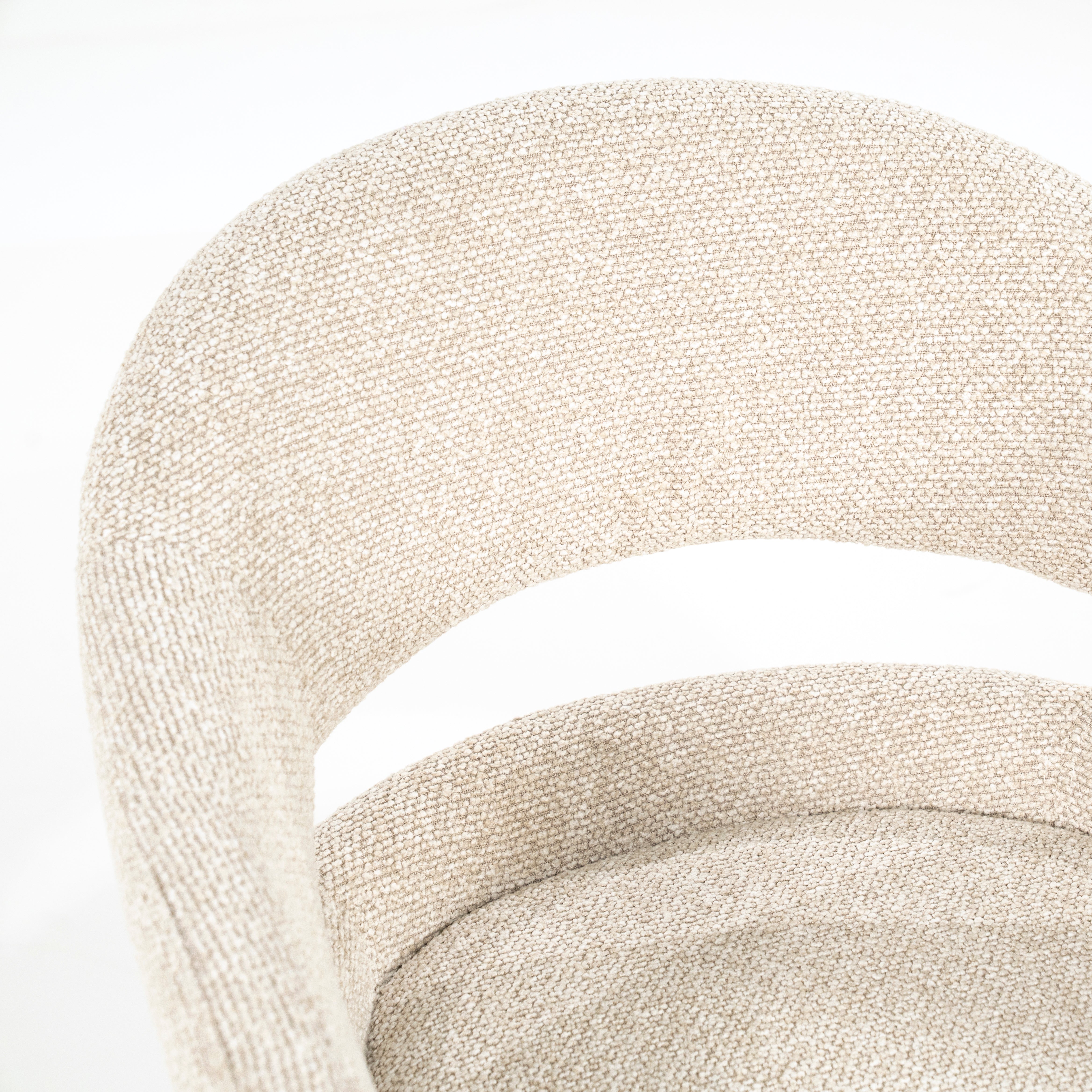 Otáčecí křeslo HAILEY béžové s tmavě hnědou základnou