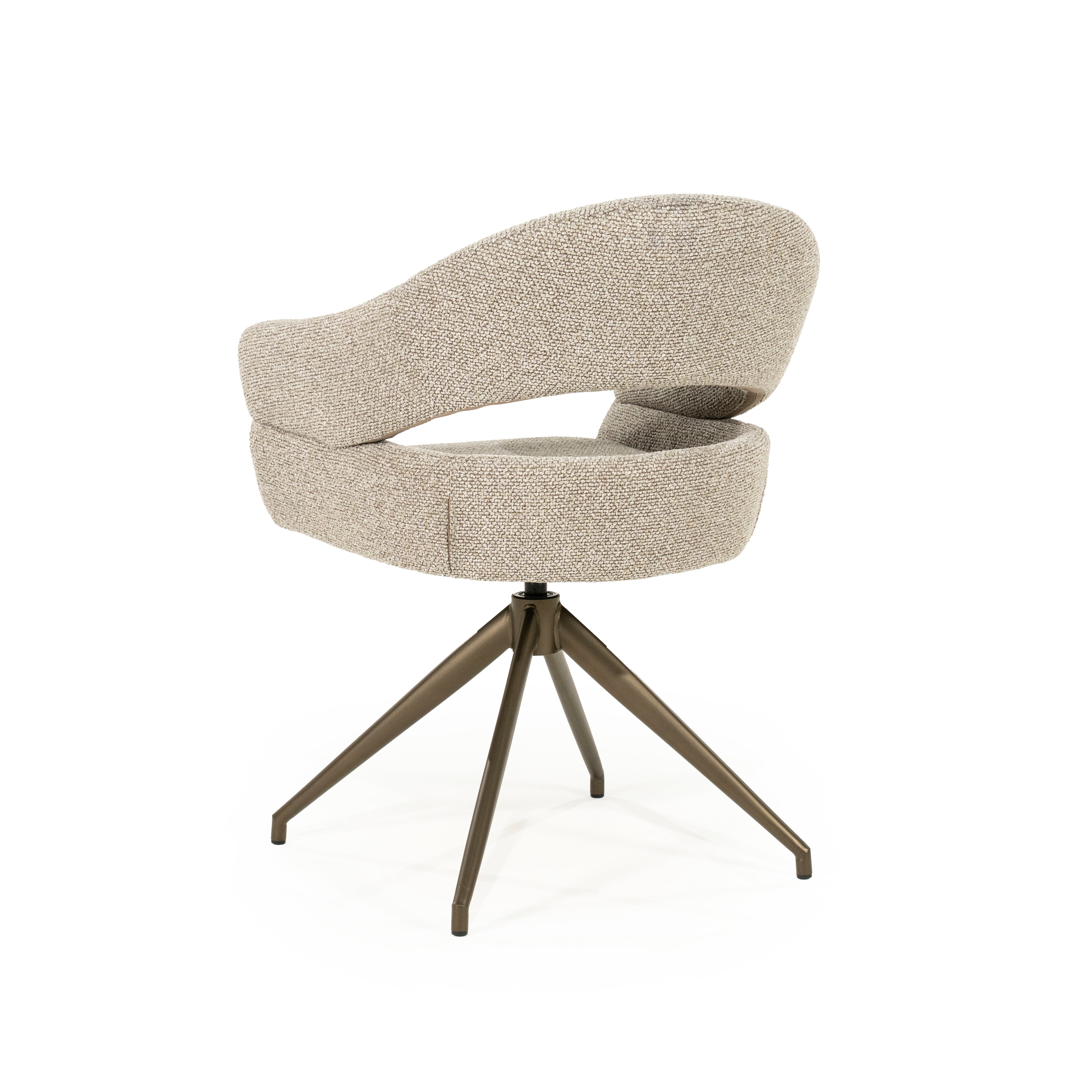 Krzesło obrotowe HAILEY taupe z ciemnobrązową podstawą