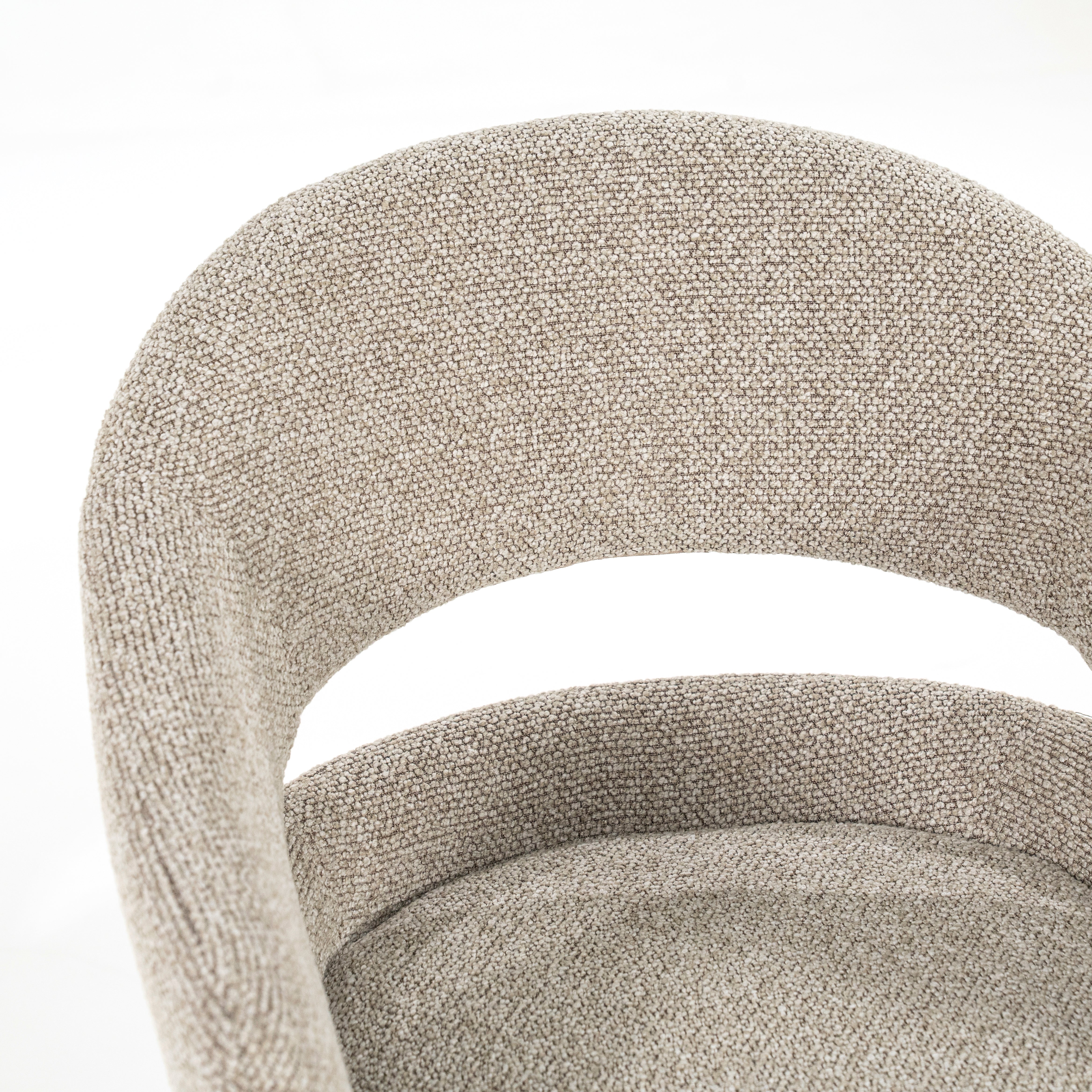 Krzesło obrotowe HAILEY taupe z ciemnobrązową podstawą