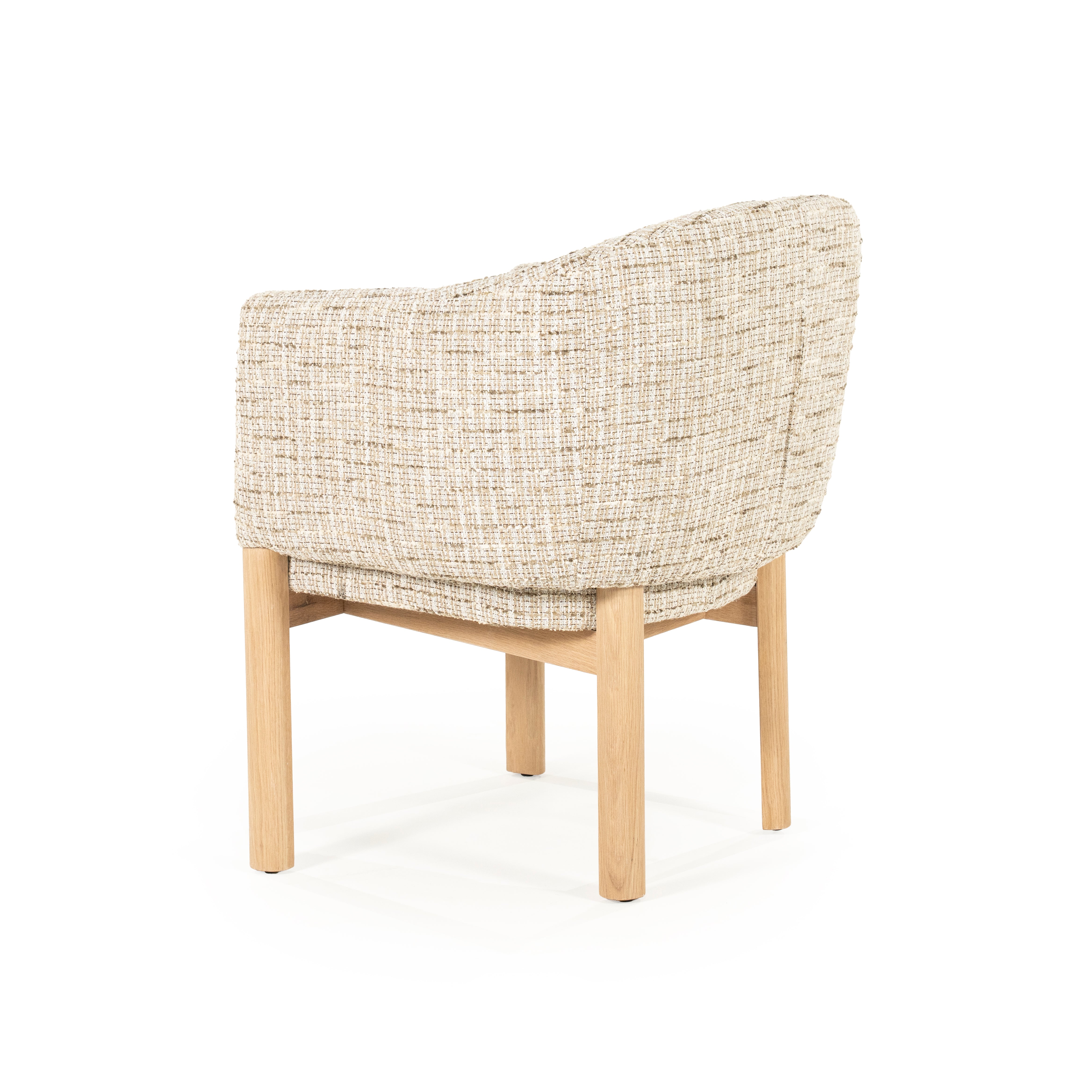 MICHA Armchair in Beige with Oak Base