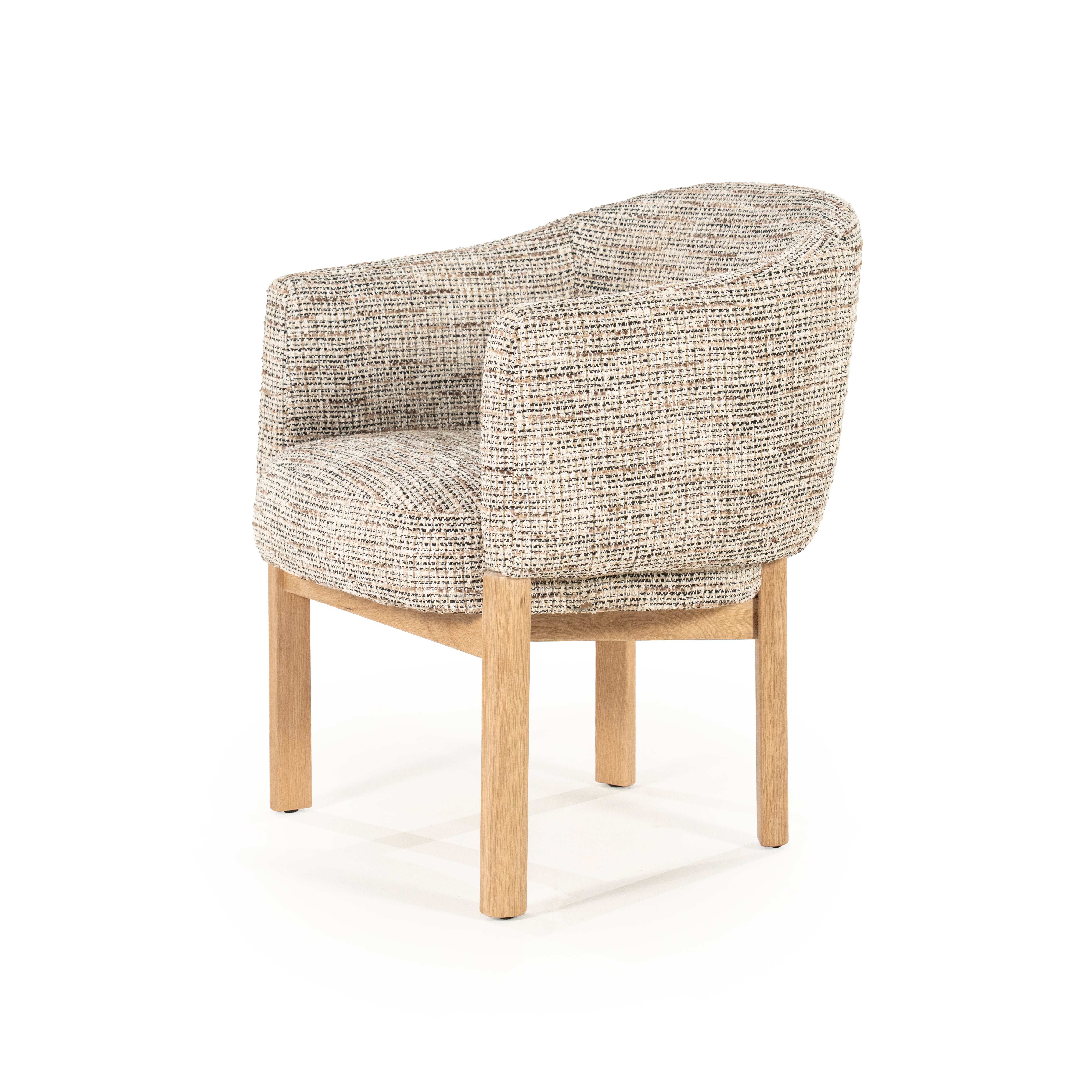 MICHA armchair in taupe with oak base