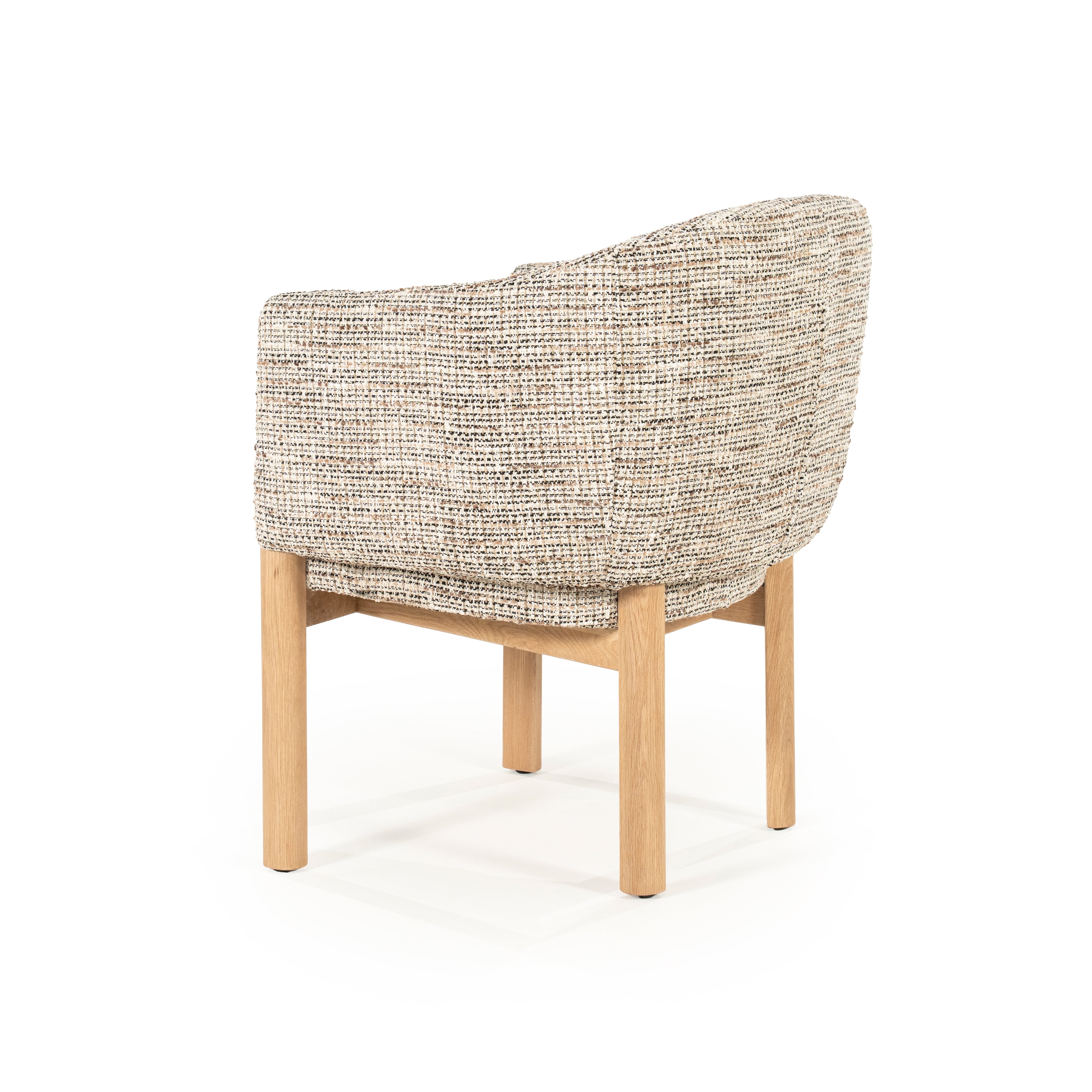 MICHA armchair in taupe with oak base